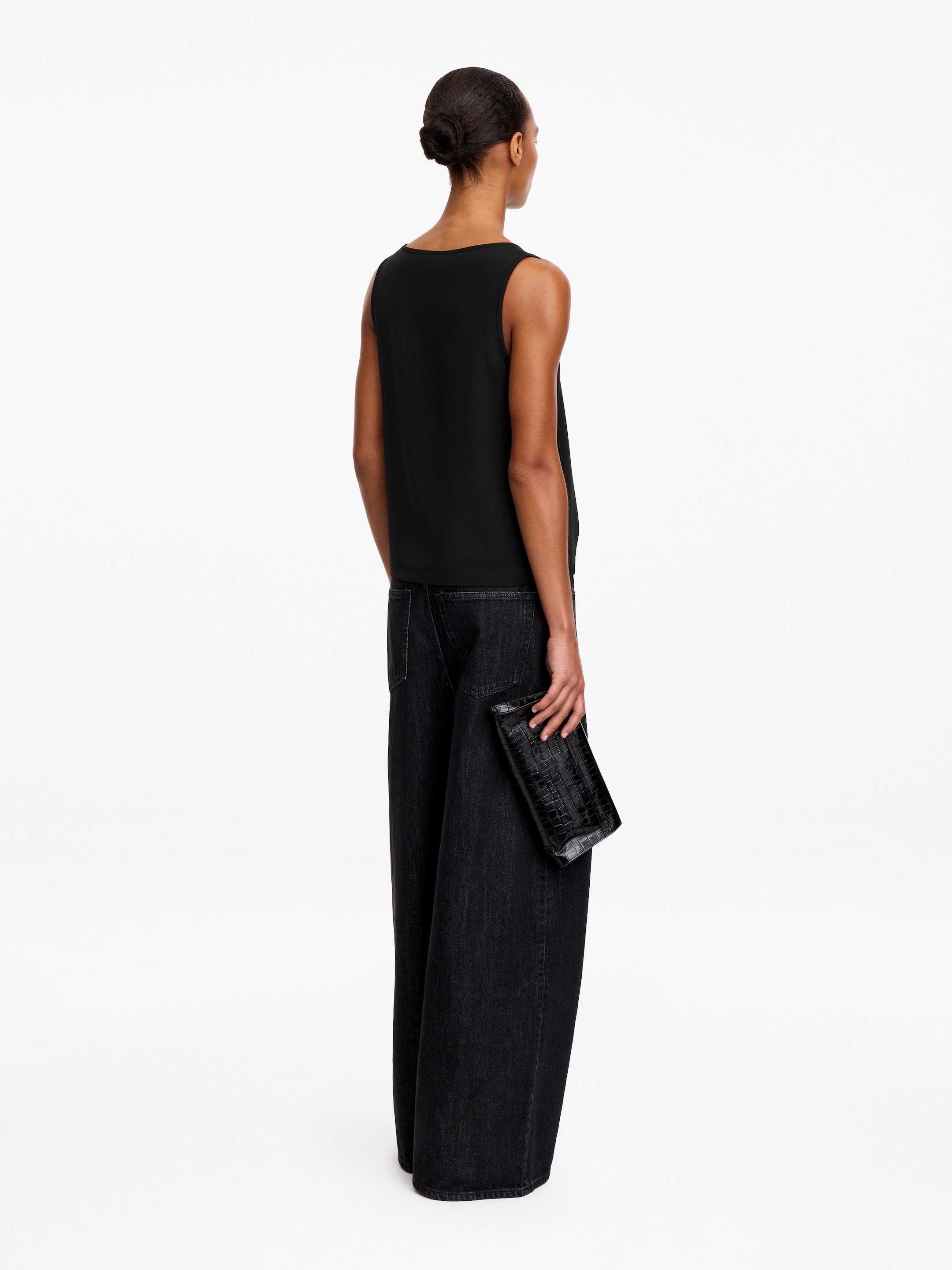 Canotta in pesante misto seta - Nero - Slim fit - women - StillMedia/Lookbook - 2