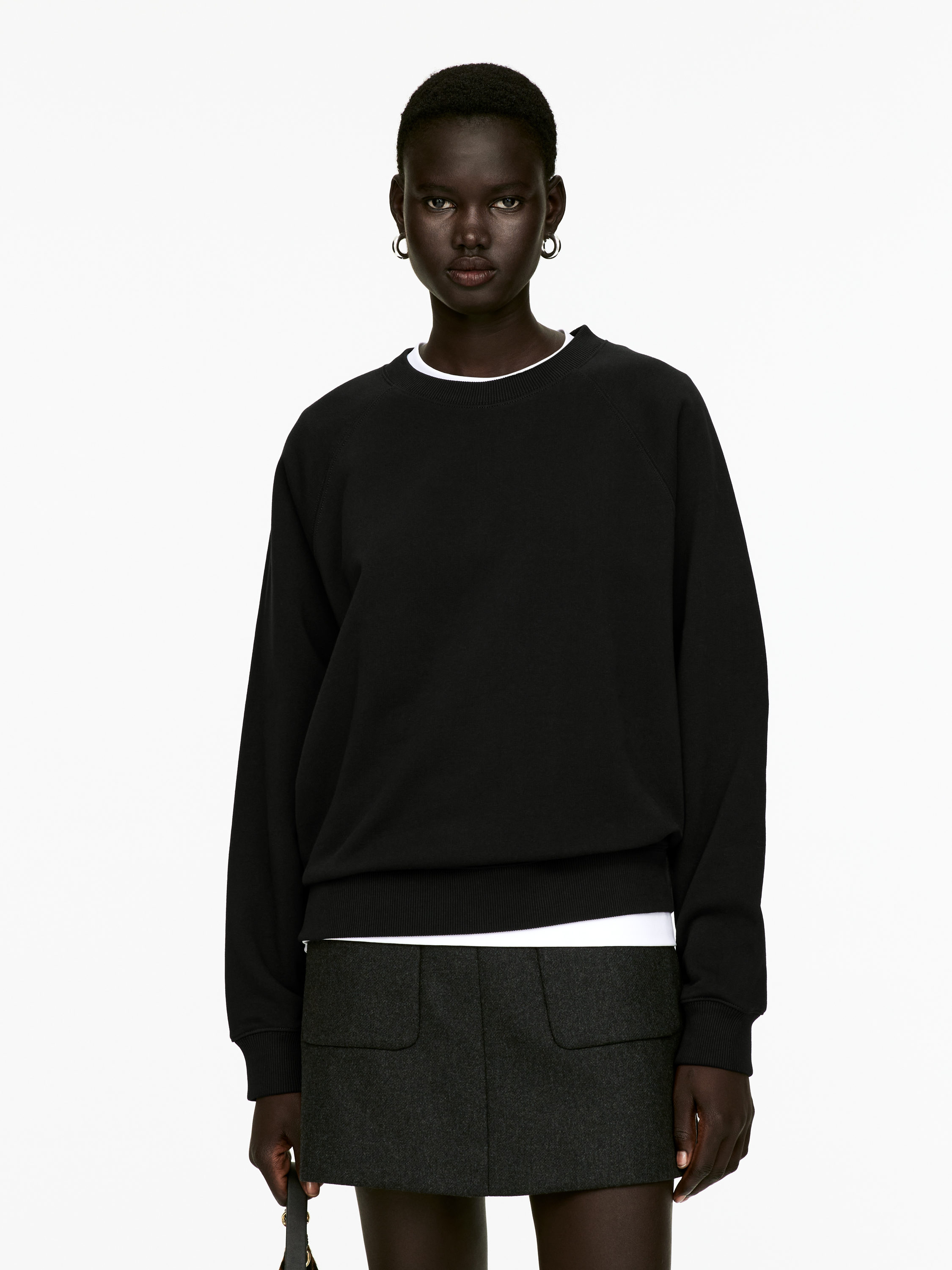 Terry Sweatshirt - Black - Regular fit - Women - StillMedia/Lookbook - 5