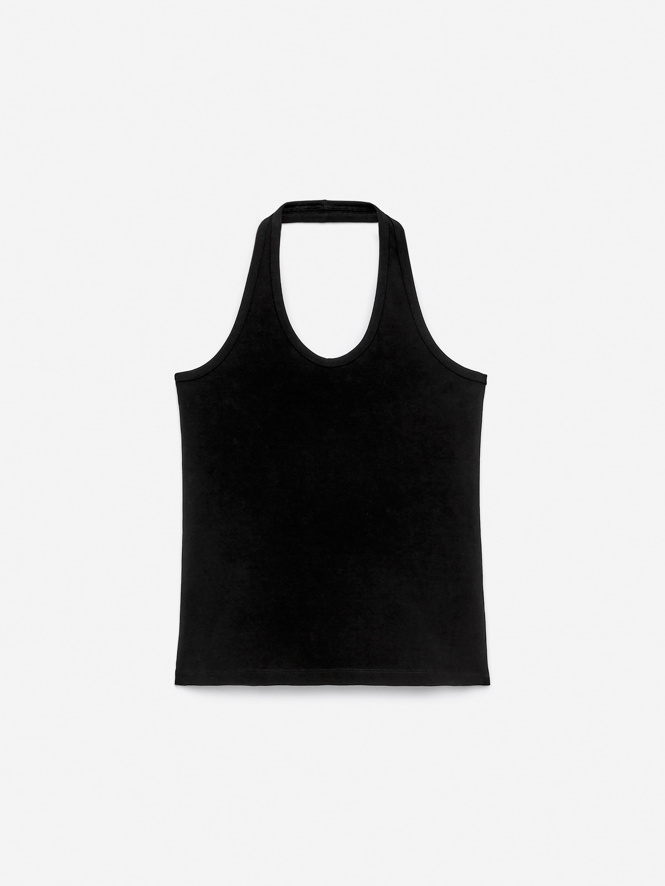 Top con scollo all'americana - Nero