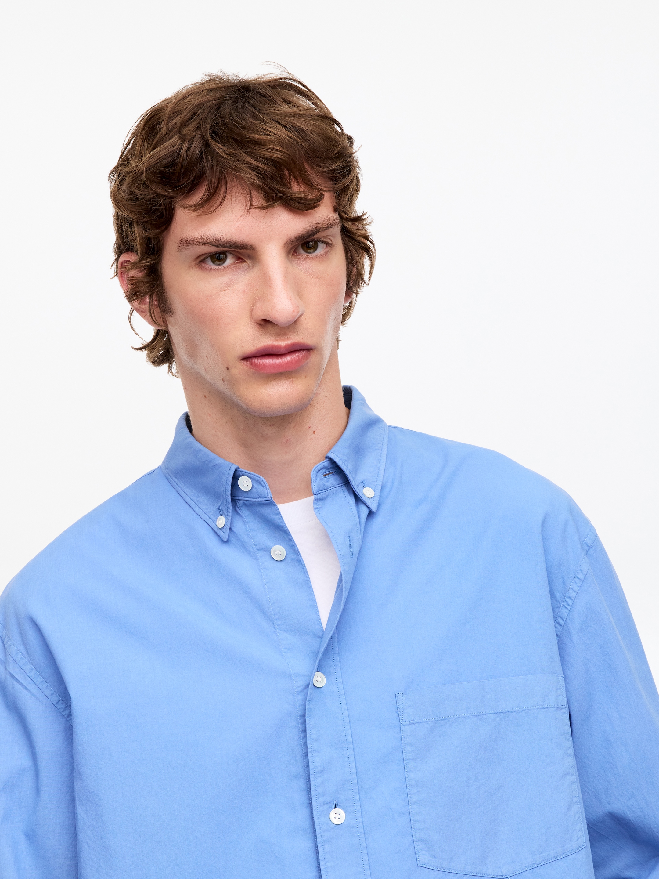 Relaxed Poplin Shirt - Blue - Relaxed fit - Men - StillMedia/Lookbook - 3
