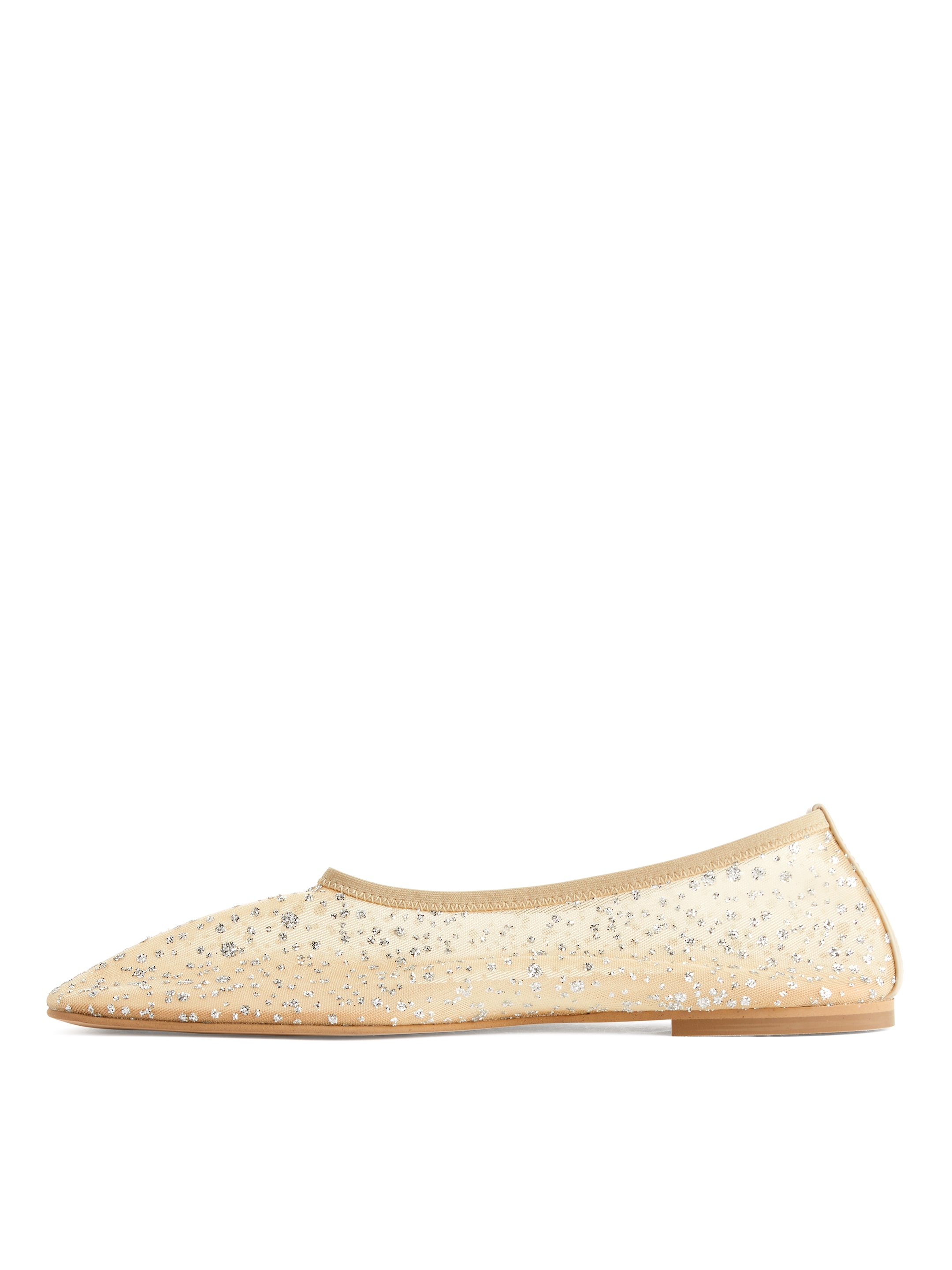 Glitter Mesh Ballerinas - Beige/Silver - Women - StillMedia/DescriptiveStillLife - 5