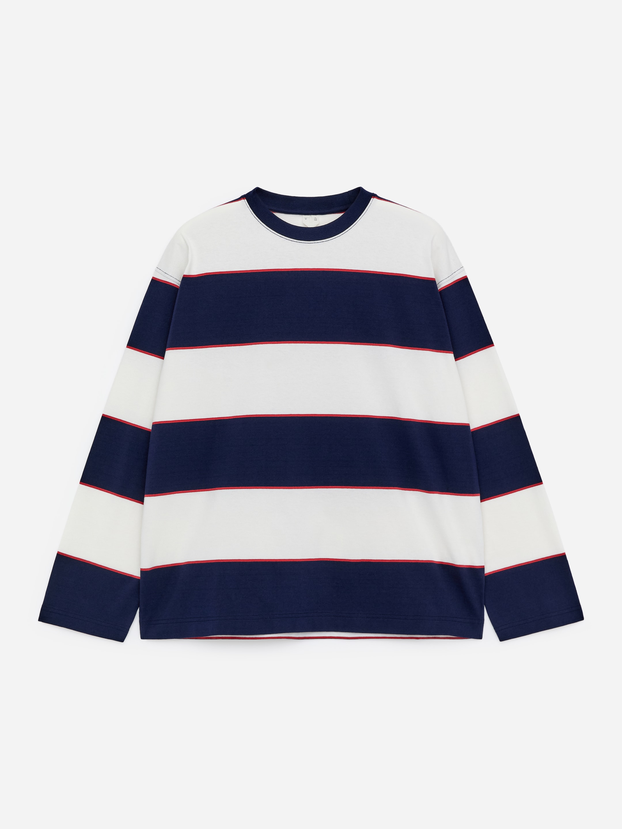 Lockeres Langarmshirt - Cremeweiß/Blau/Rot - Relaxed Fit - Herren - StillMedia/DescriptiveStillLife - 1