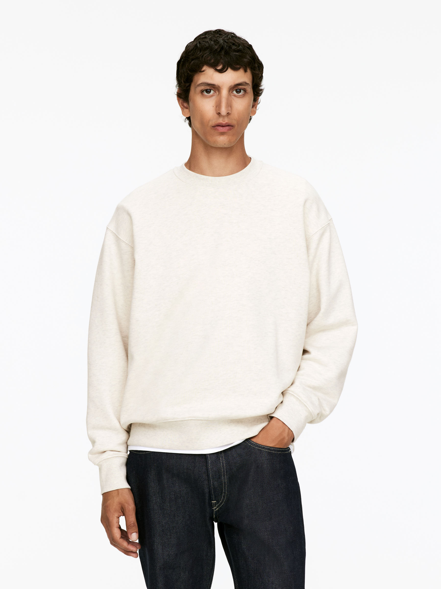 Relaxed Sweatshirt-#E5E0C7-7851