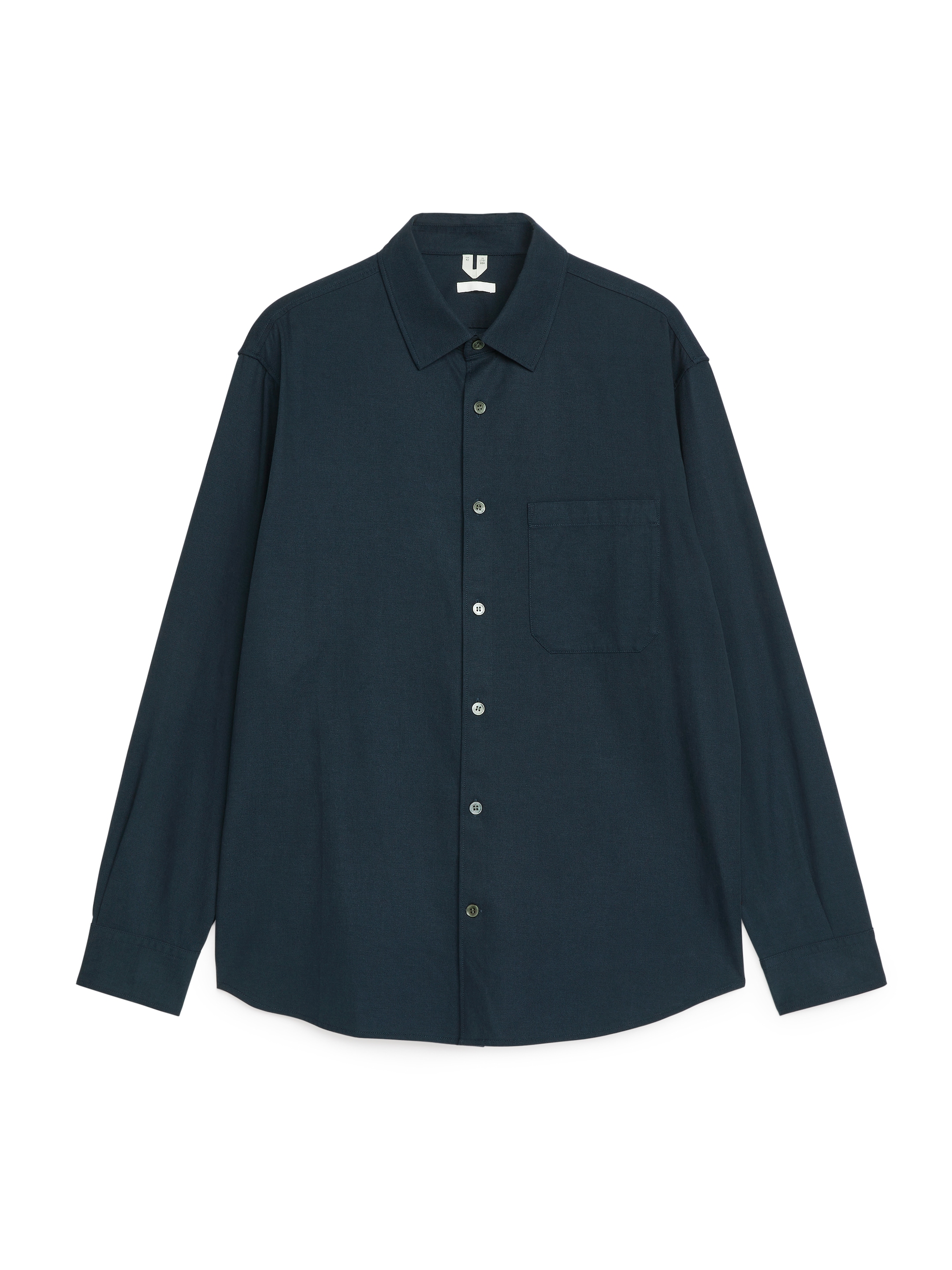 View larger image: Lyocell Blend Twill Shirt - Dark Blue - Men | H&M GB 1