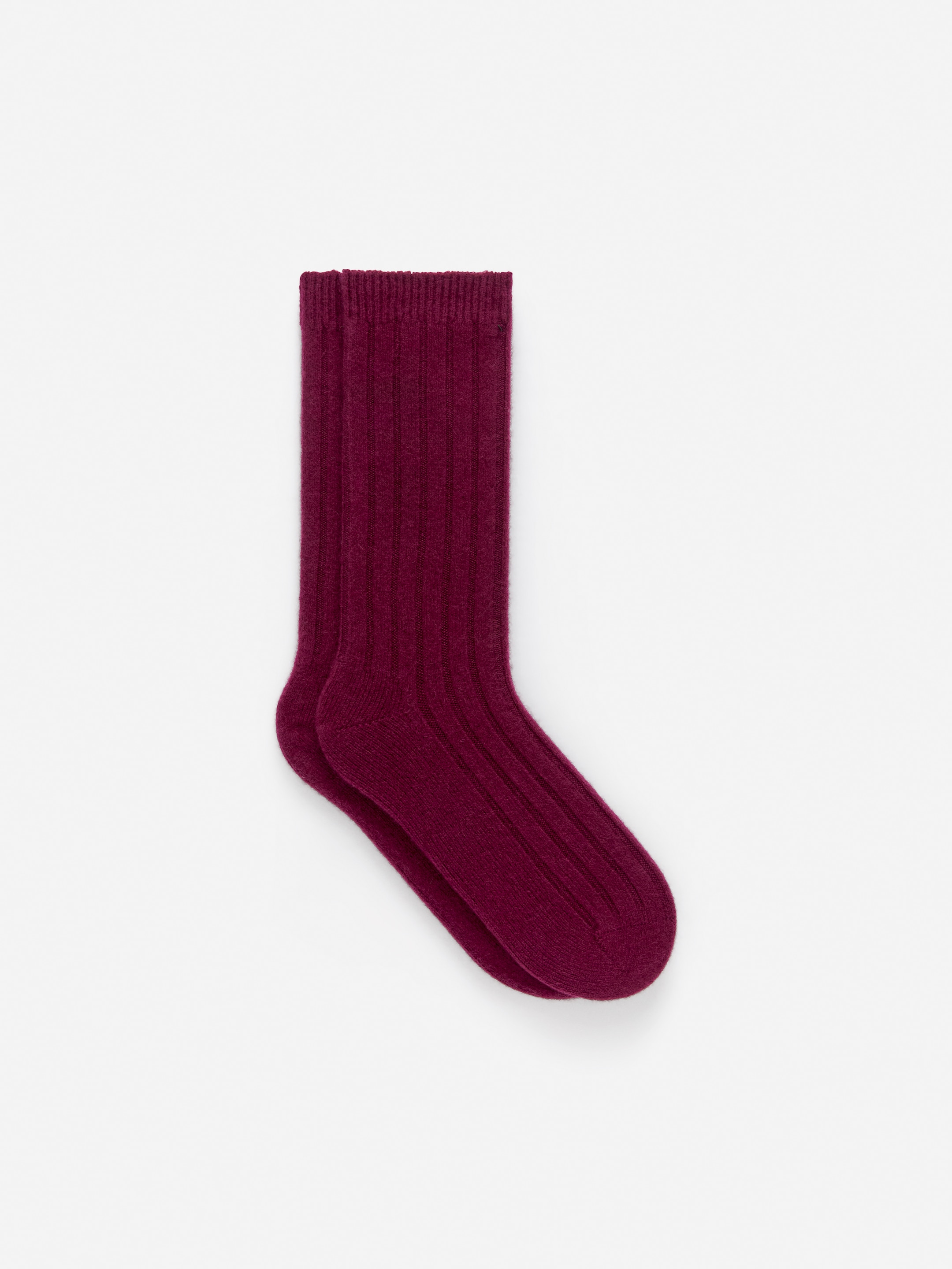 Cashmere-Blend Rib Socks - Burgundy - women - StillMedia/DescriptiveStillLife - 1