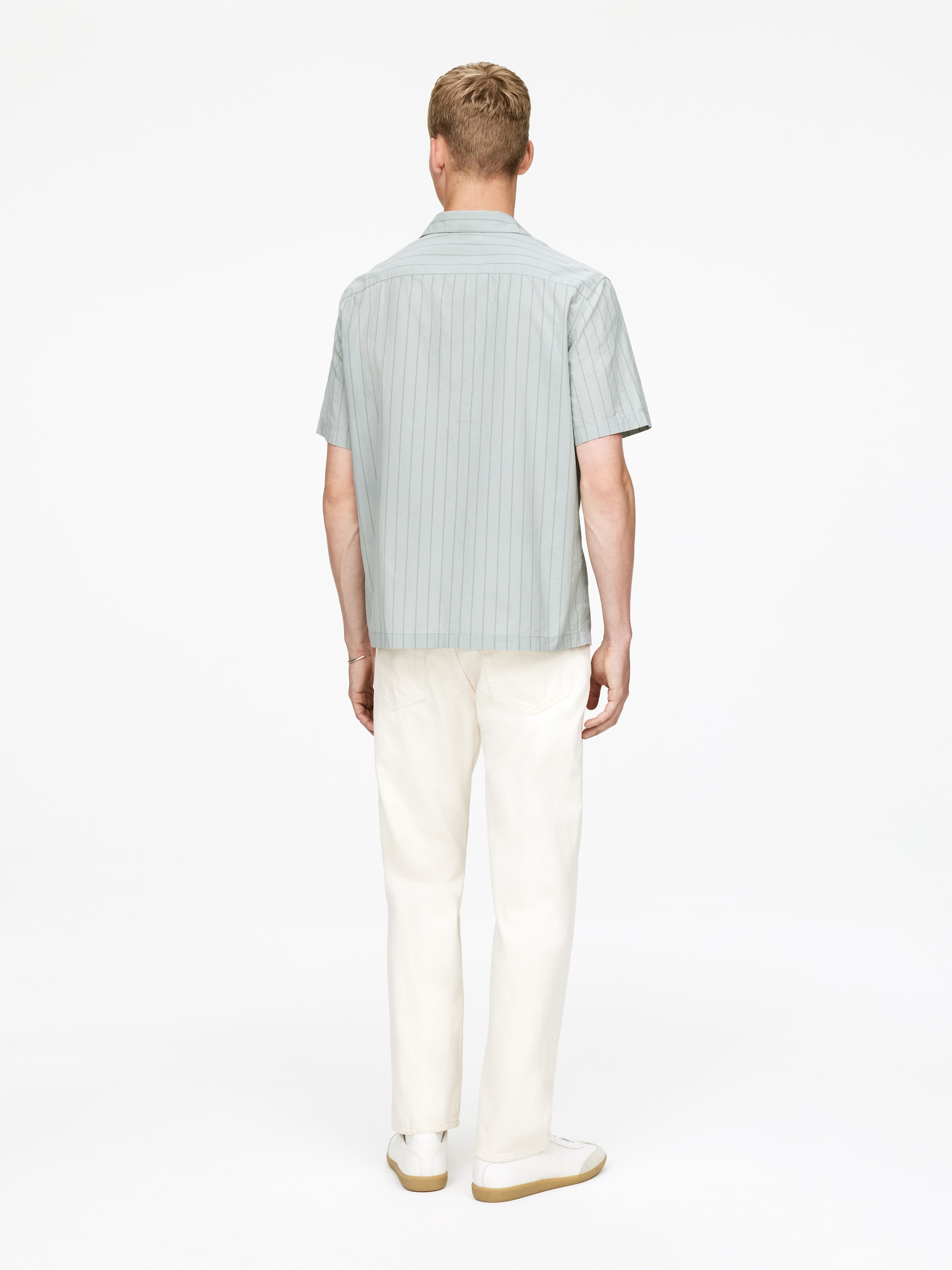 Visualizza immagine più grande: Camicia bowling in cotone - Menta polvere/A righe - UOMO | H&M IT 4