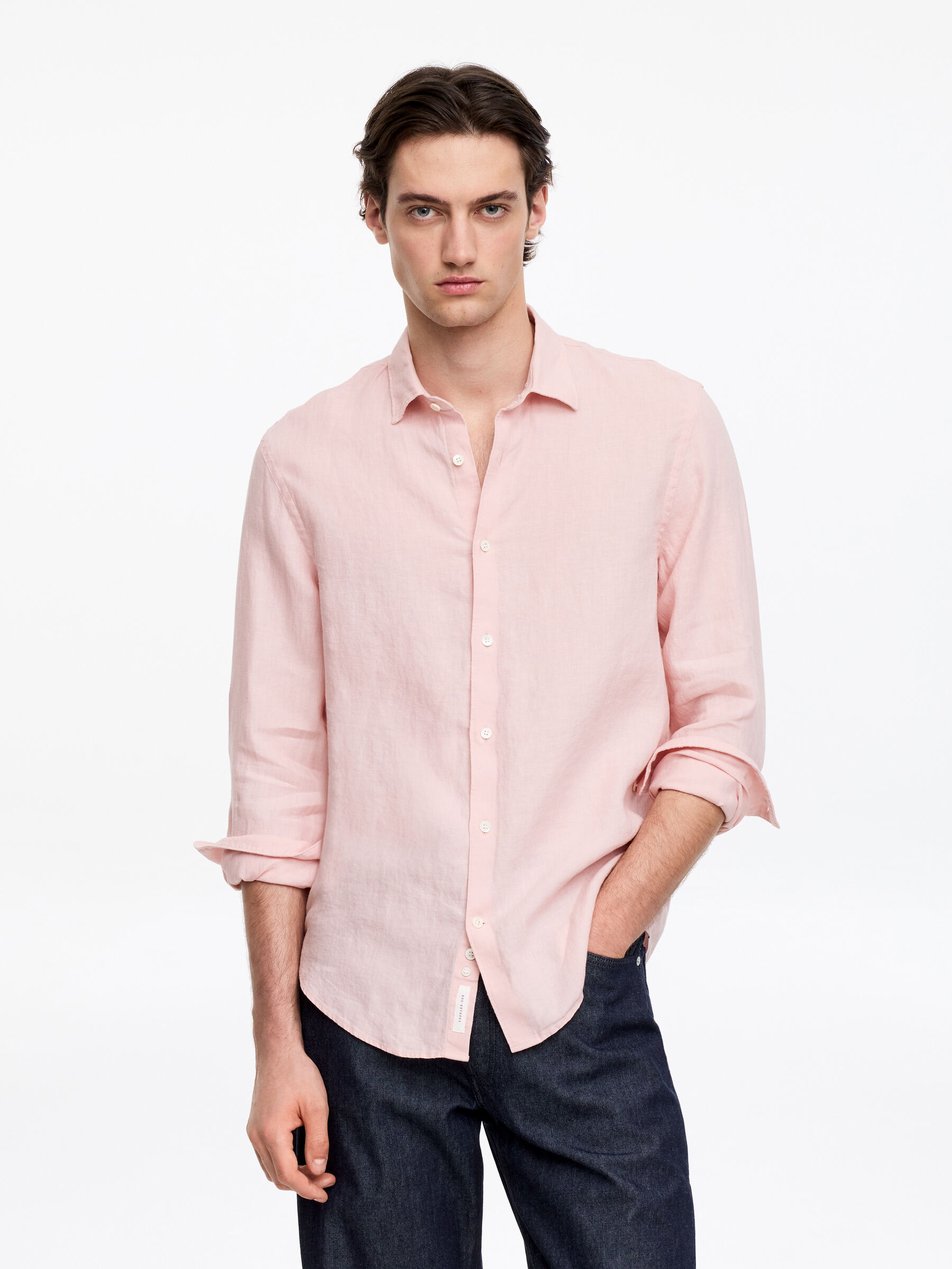 Regular Linen Shirt - Dusty Pink - Regular fit - Men - StillMedia/Lookbook - 3