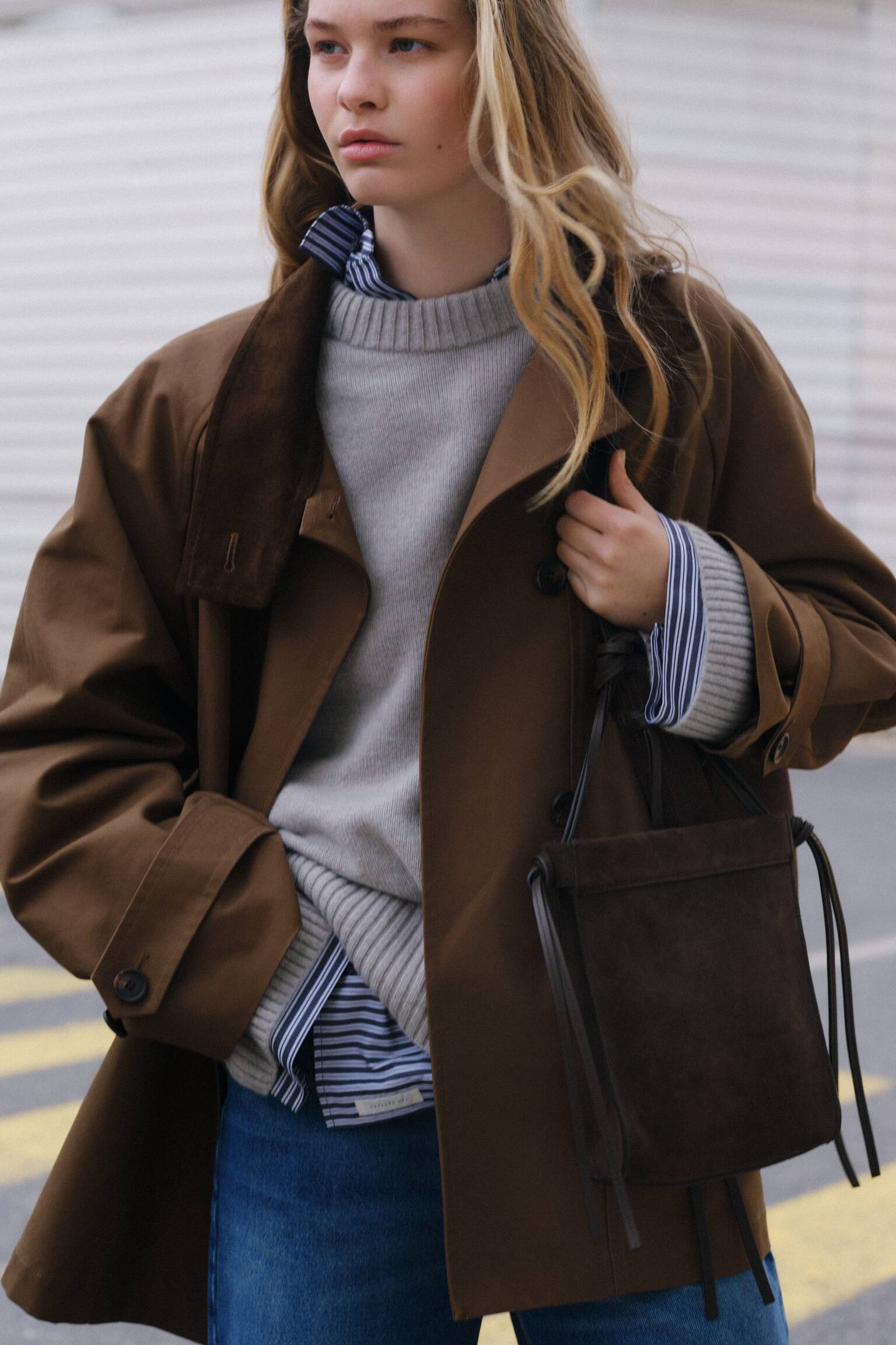 Jakke med fløjlskrave - Brun/Sort - 8