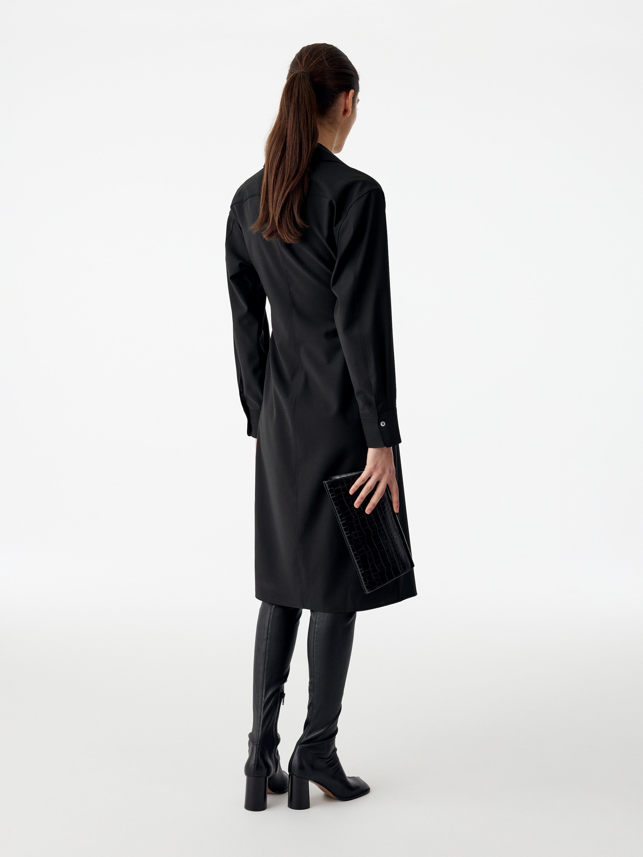 Vestido camisero cruzado - Negro - Corte estándar - women - StillMedia/Lookbook - 6