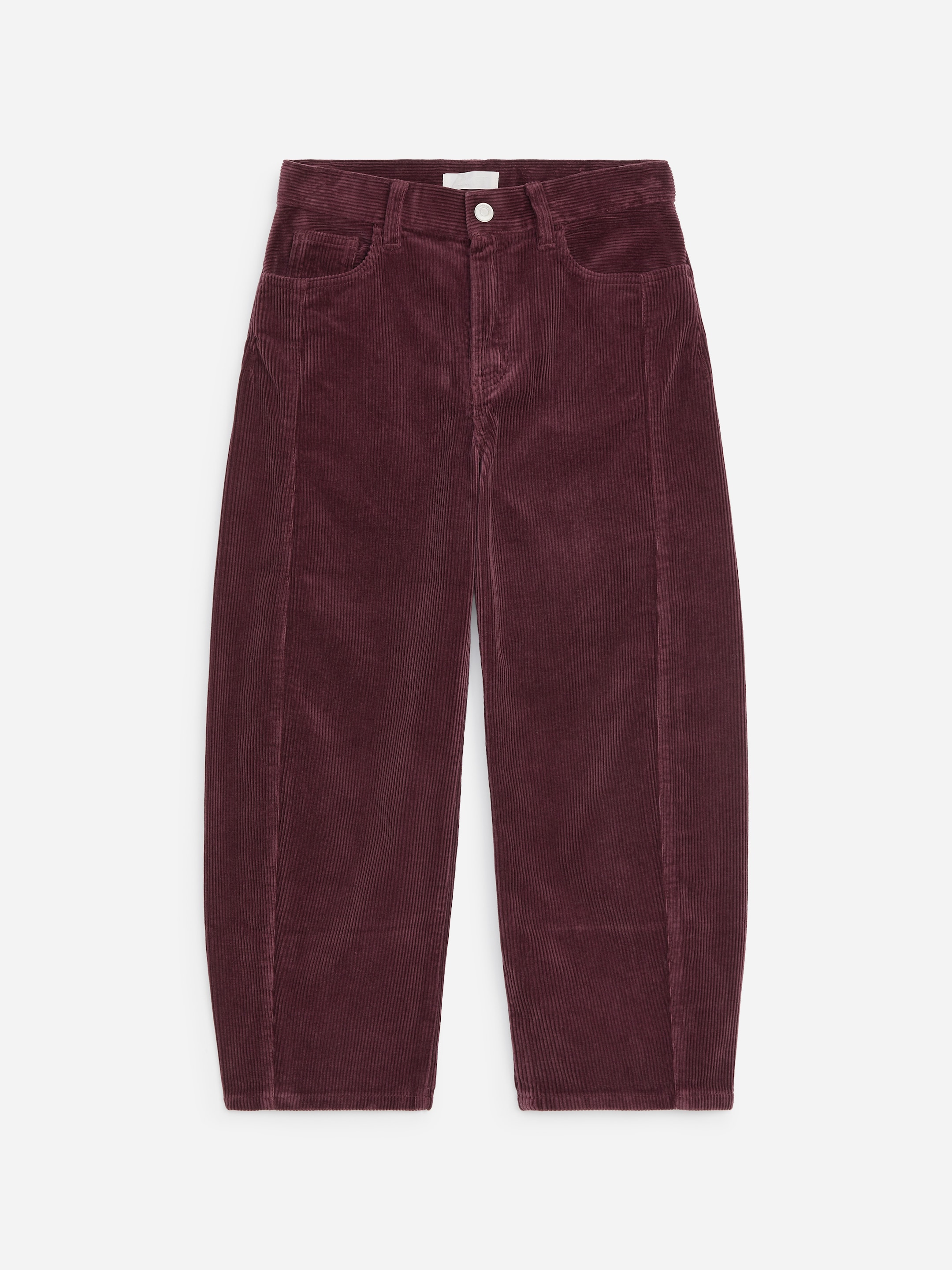 Barrel Leg Corduroy Trousers-Red-21164