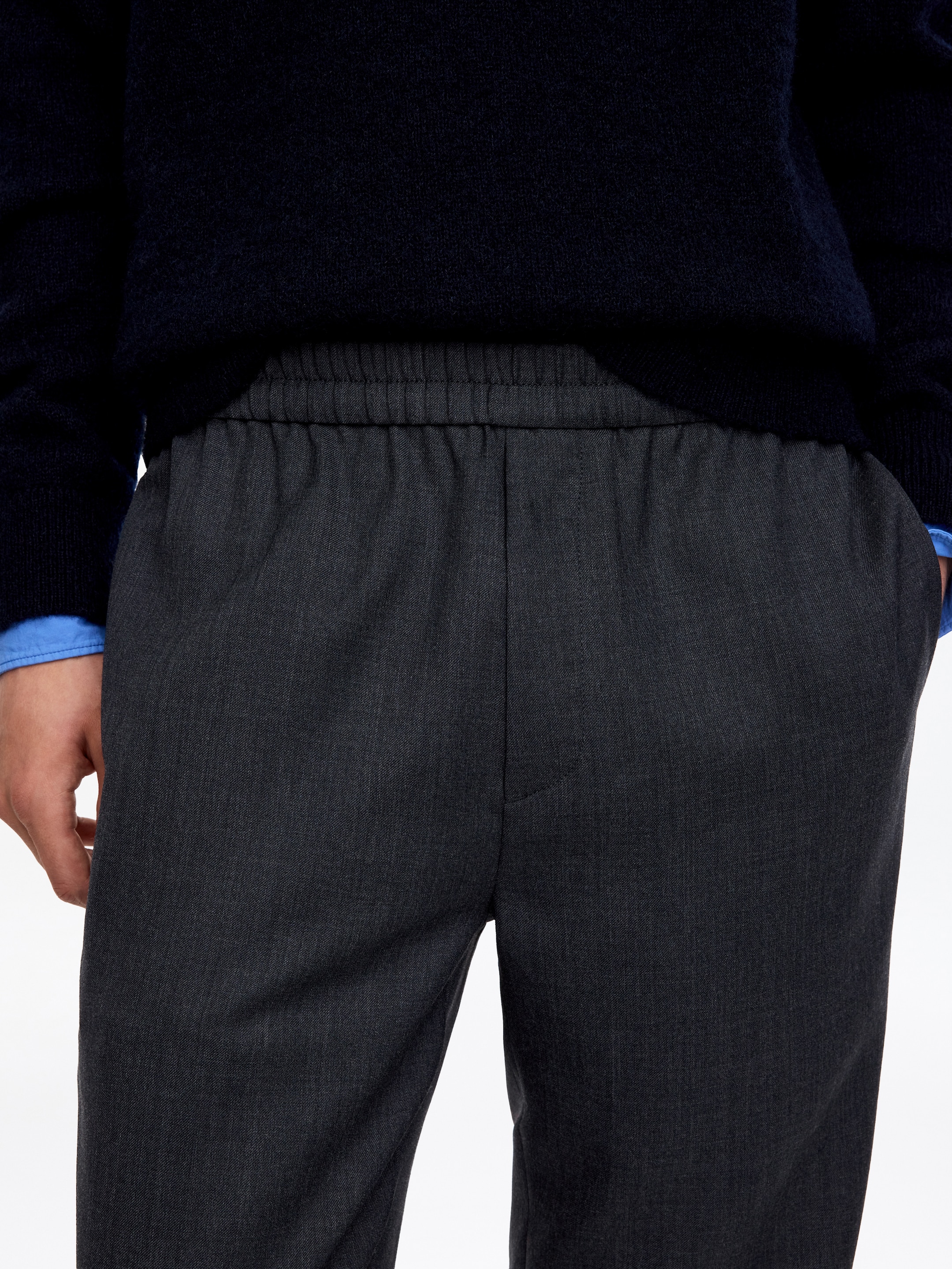 Drawstring Wool-Blend Trousers - Grey - Regular fit - men - StillMedia/Lookbook - 2