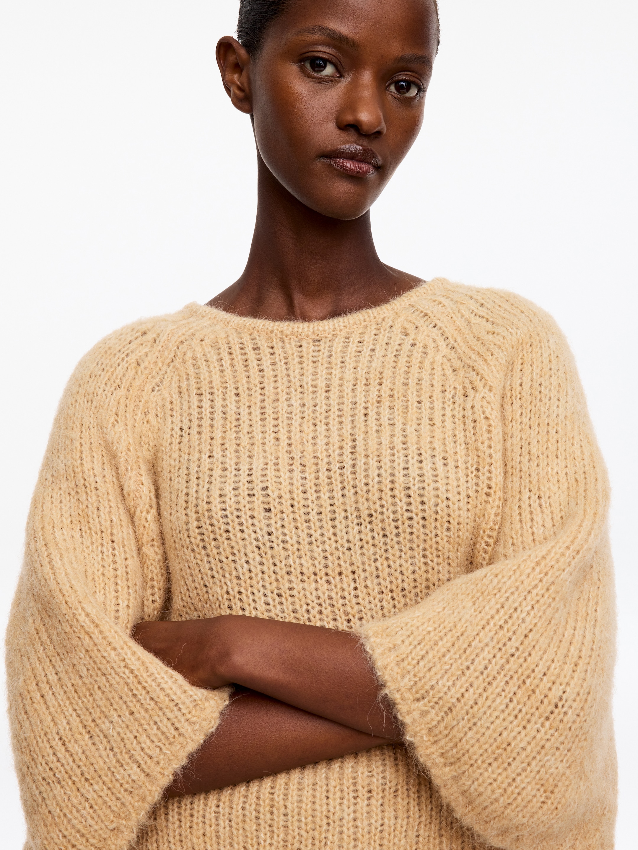 Raglan-Pullover aus Wolle und Alpakawolle - Beige - Loose Fit - women - StillMedia/Lookbook - 3