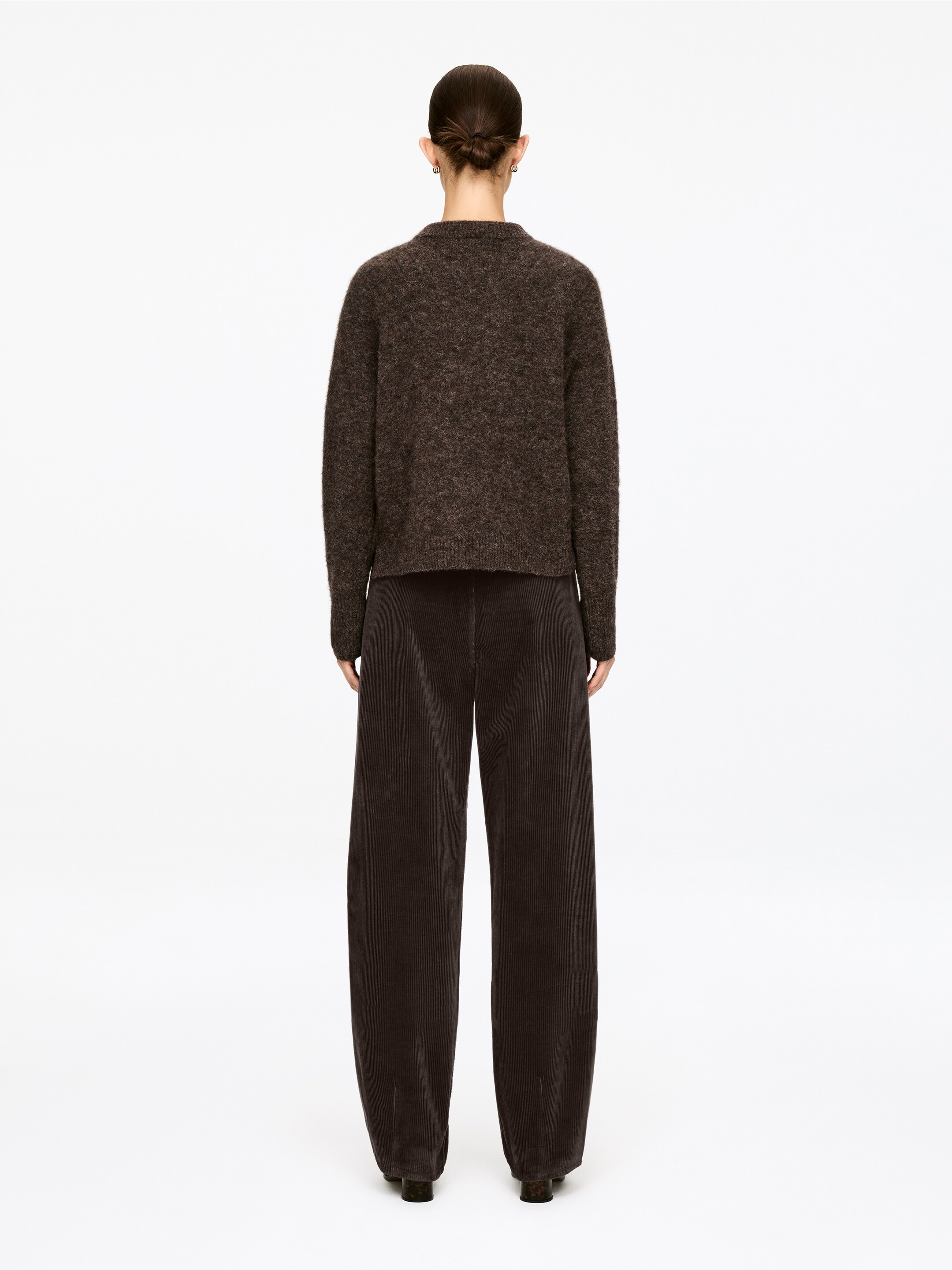 Agrandir l'image: Pantalon en velours côtelé jambes barrel - Marron foncé - FEMME | H&M BE 6