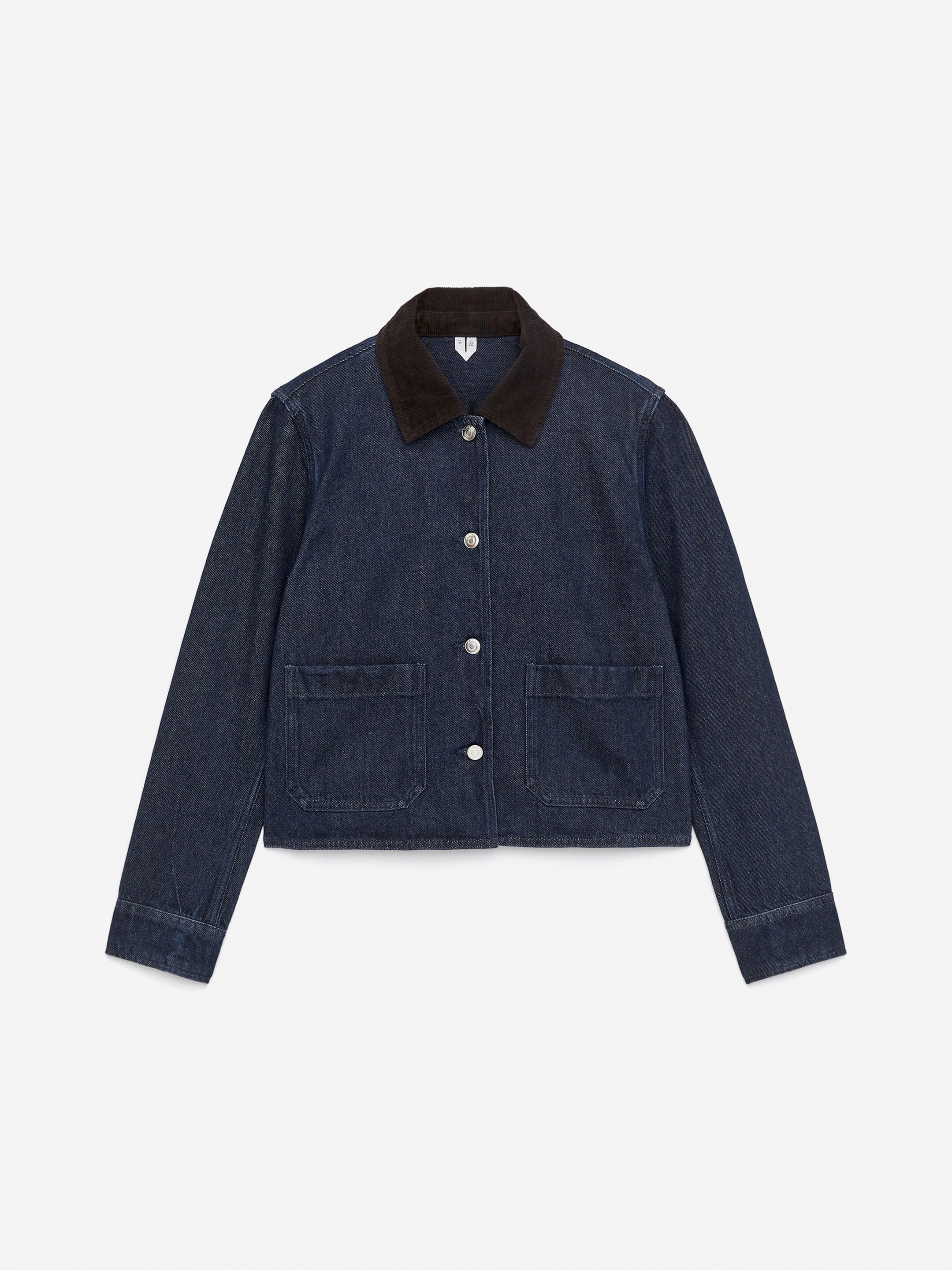 Ver imagen más grande: Sobrecamisa denim con cuello de pana - Azul oscuro - MUJER | H&M ES 5