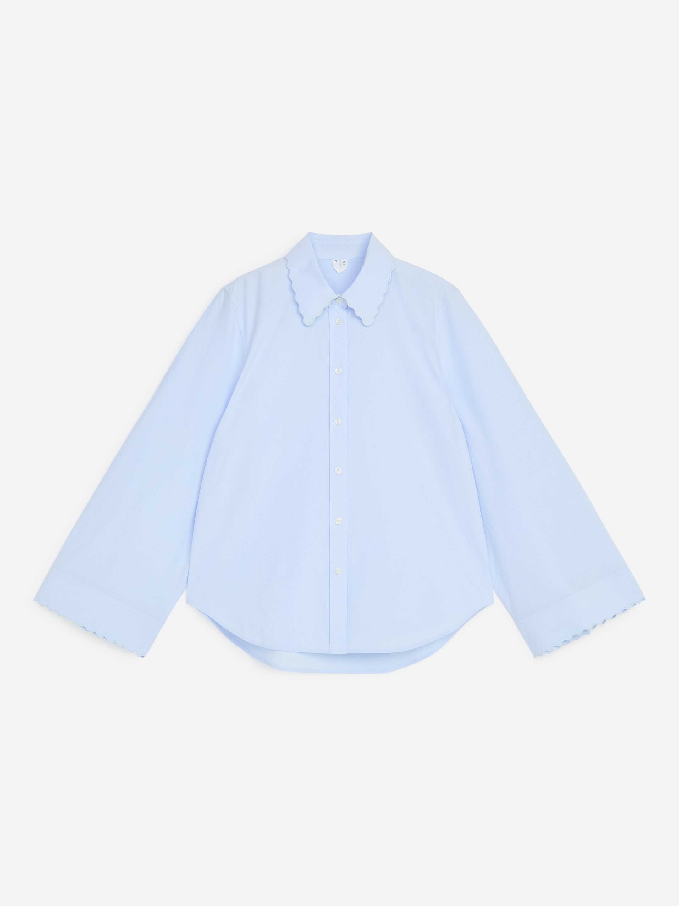 Scallop-Detail Shirt - Light Blue - Regular fit - women - StillMedia/DescriptiveStillLife - 1