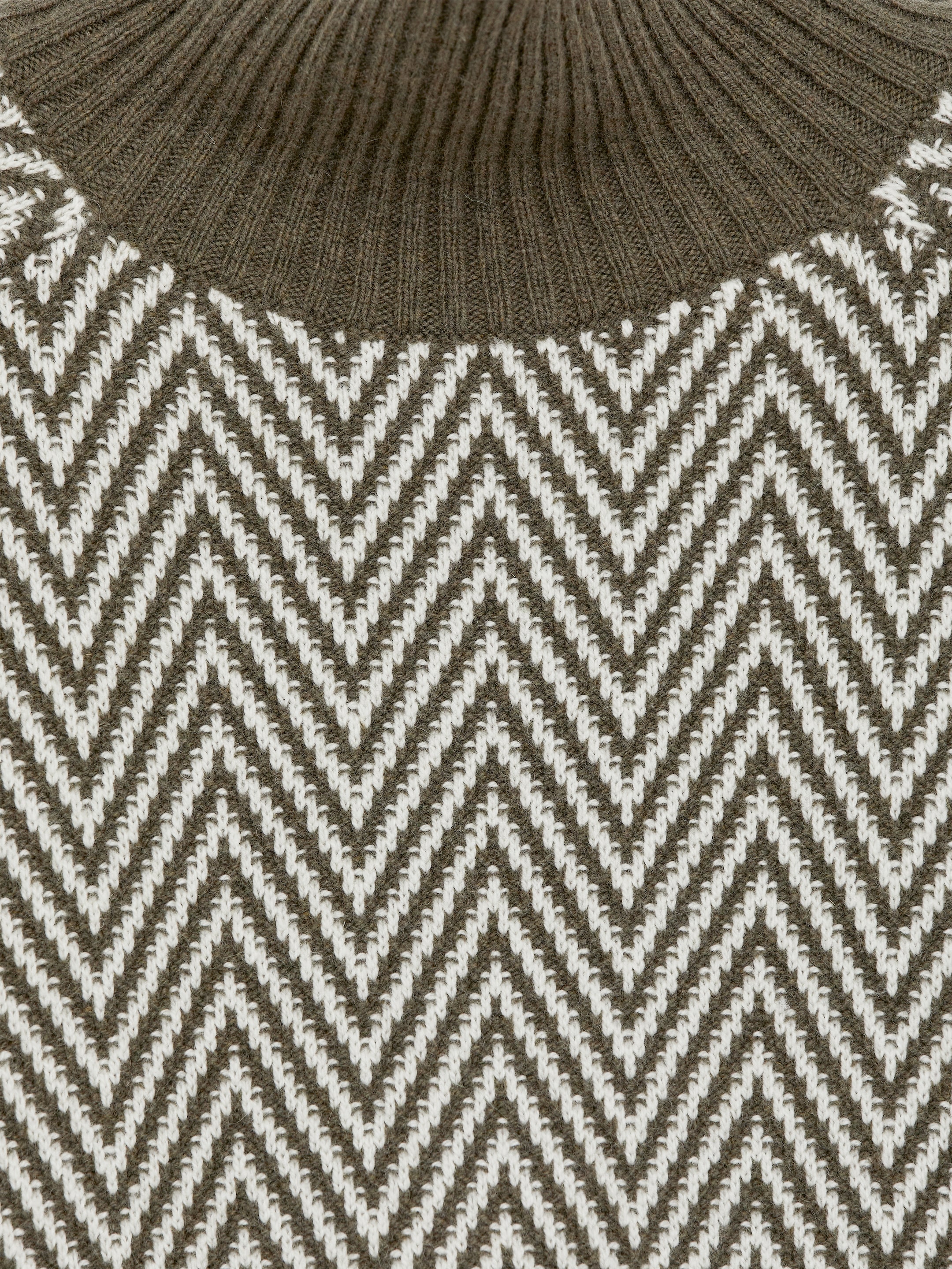 Jaquard-Knit Wool Jumper - Khaki Green - Regular fit - Women - StillMedia/DescriptiveDetail - 1
