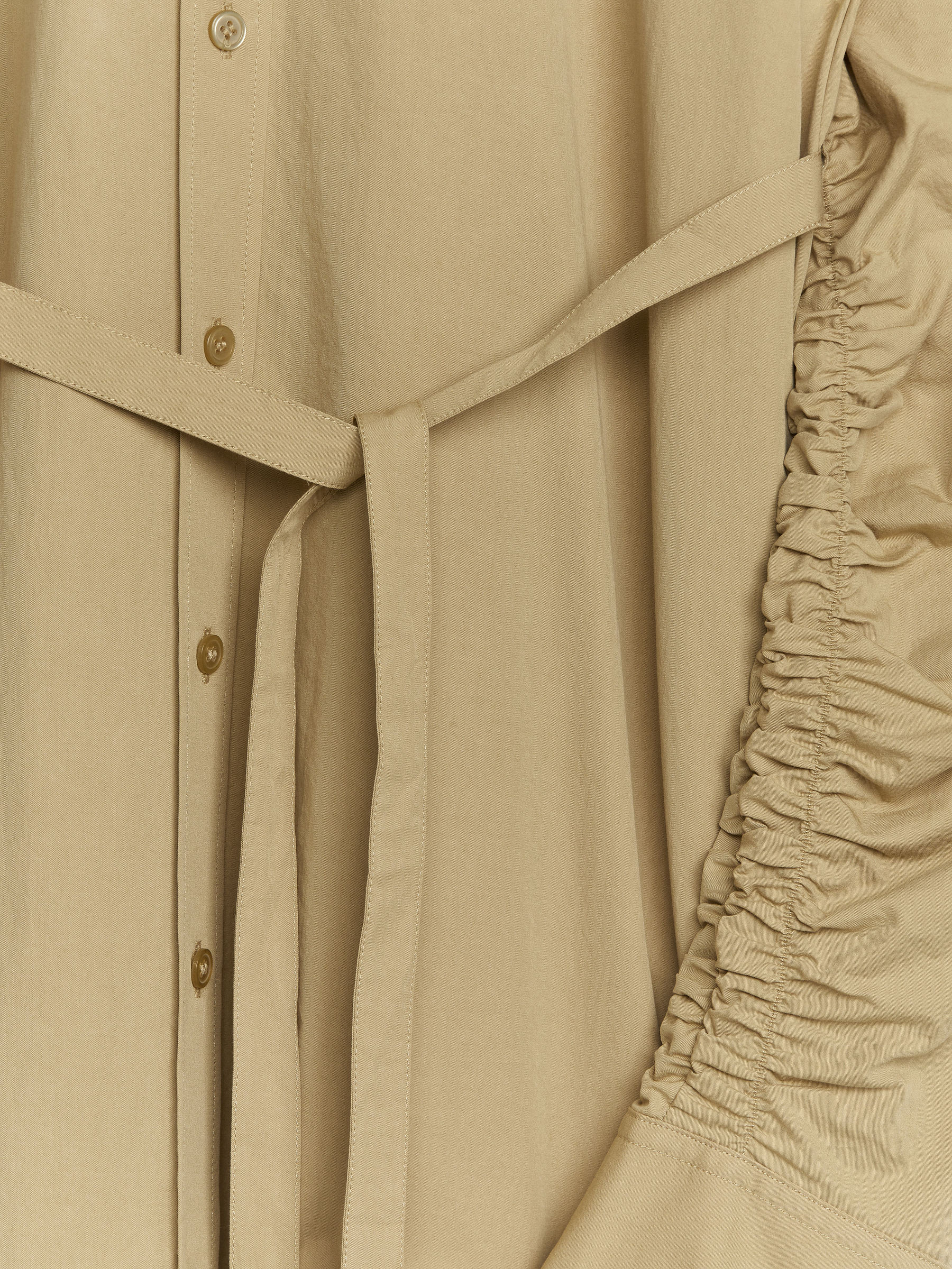 Puff-Sleeve Midi Dress - Beige - Regular fit - Women - StillMedia/DescriptiveDetail - 2