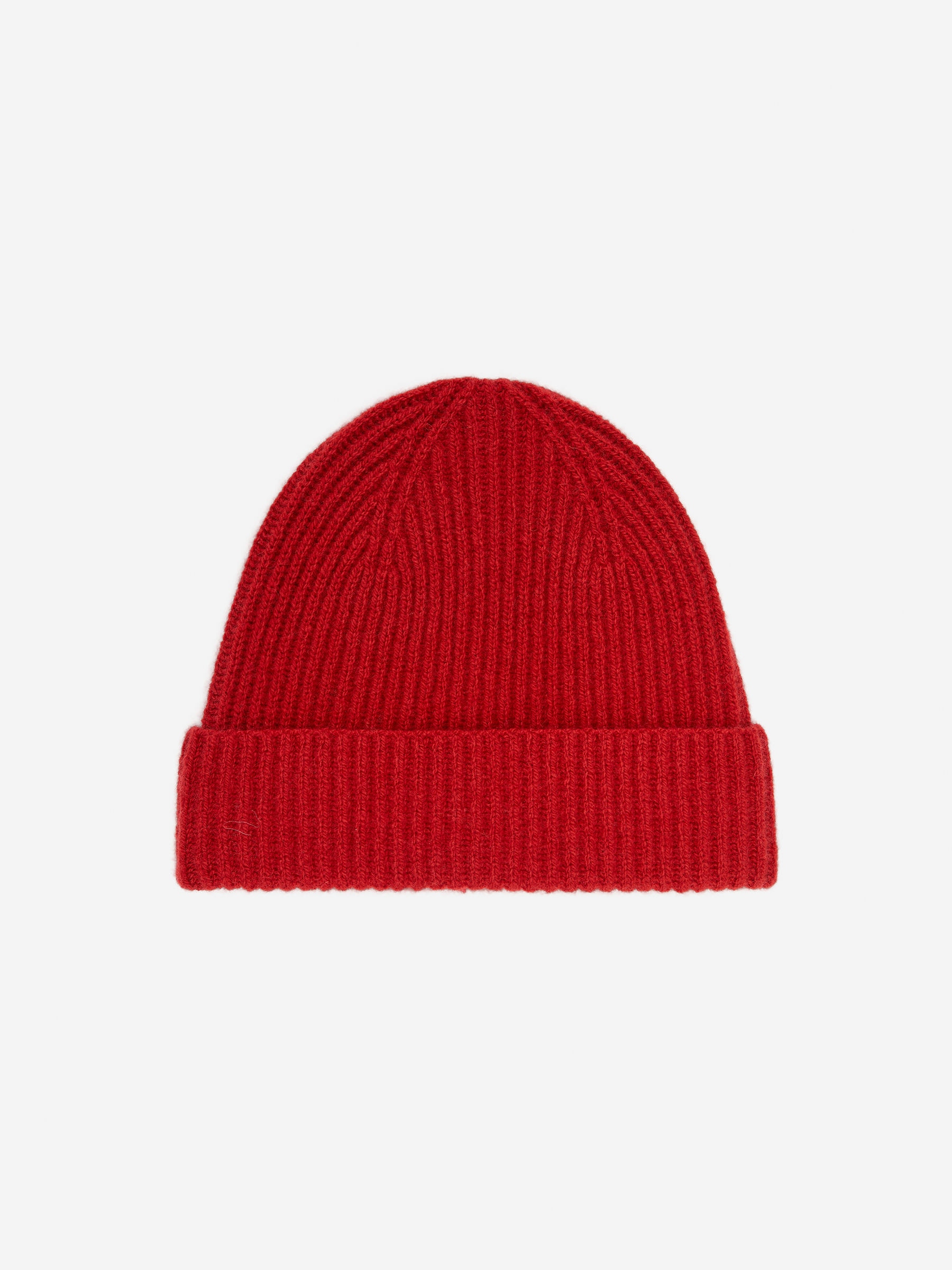 Rib-Knit Wool-Blend Beanie-#8C3239-16848