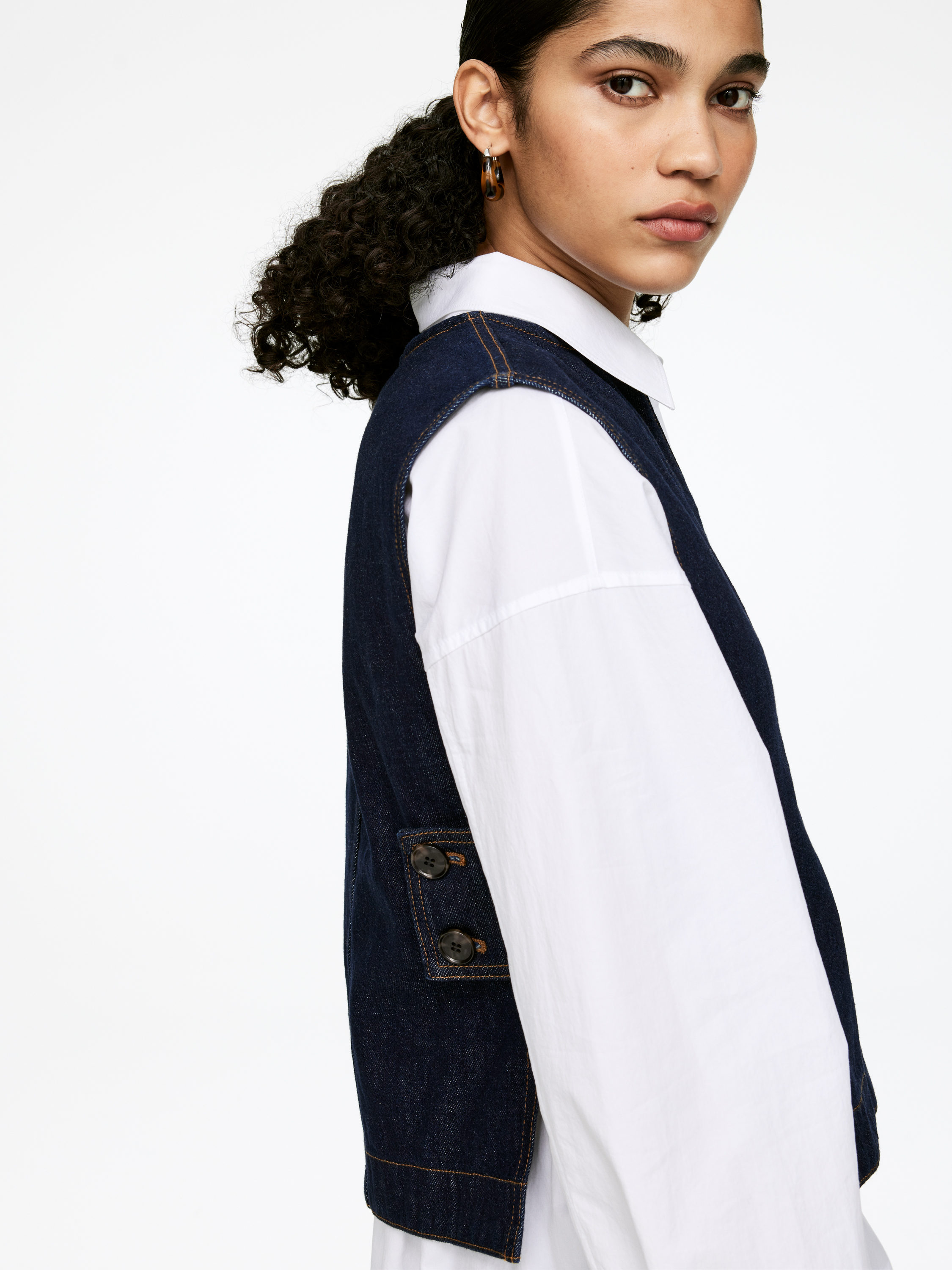 Denim Vest - Dark Blue - Regular fit - Women - StillMedia/Lookbook - 7
