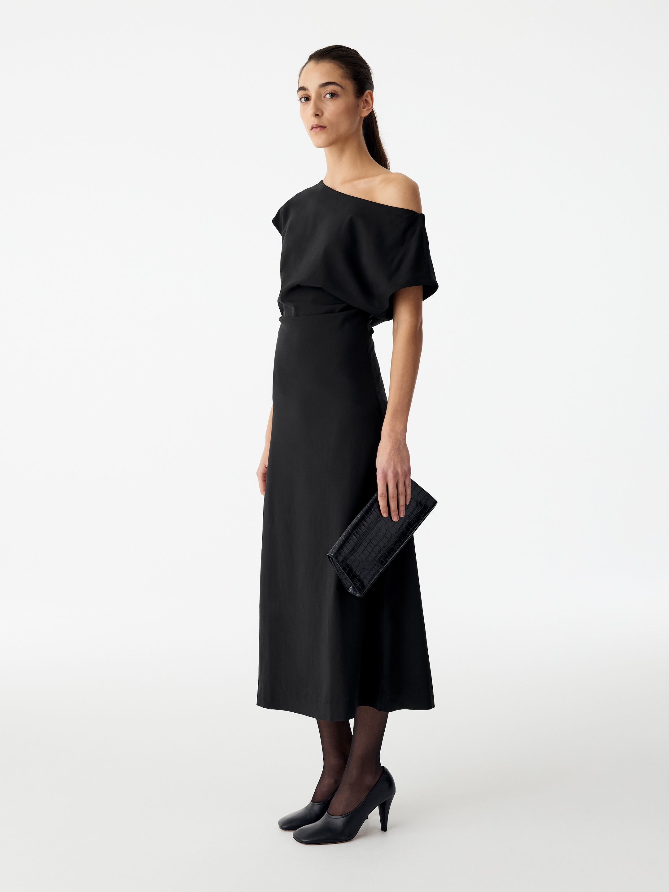 Off-Shoulder Midi Dress - Black - Regular fit - women - StillMedia/Lookbook - 11
