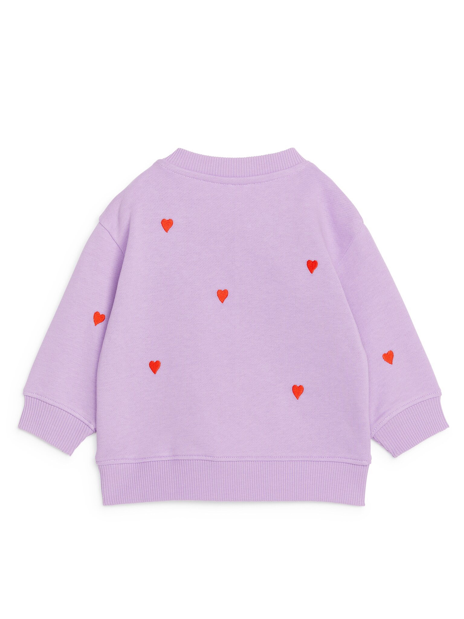 Baumwoll-Sweatshirt mit Stickerei - Flieder/Herzen - 2