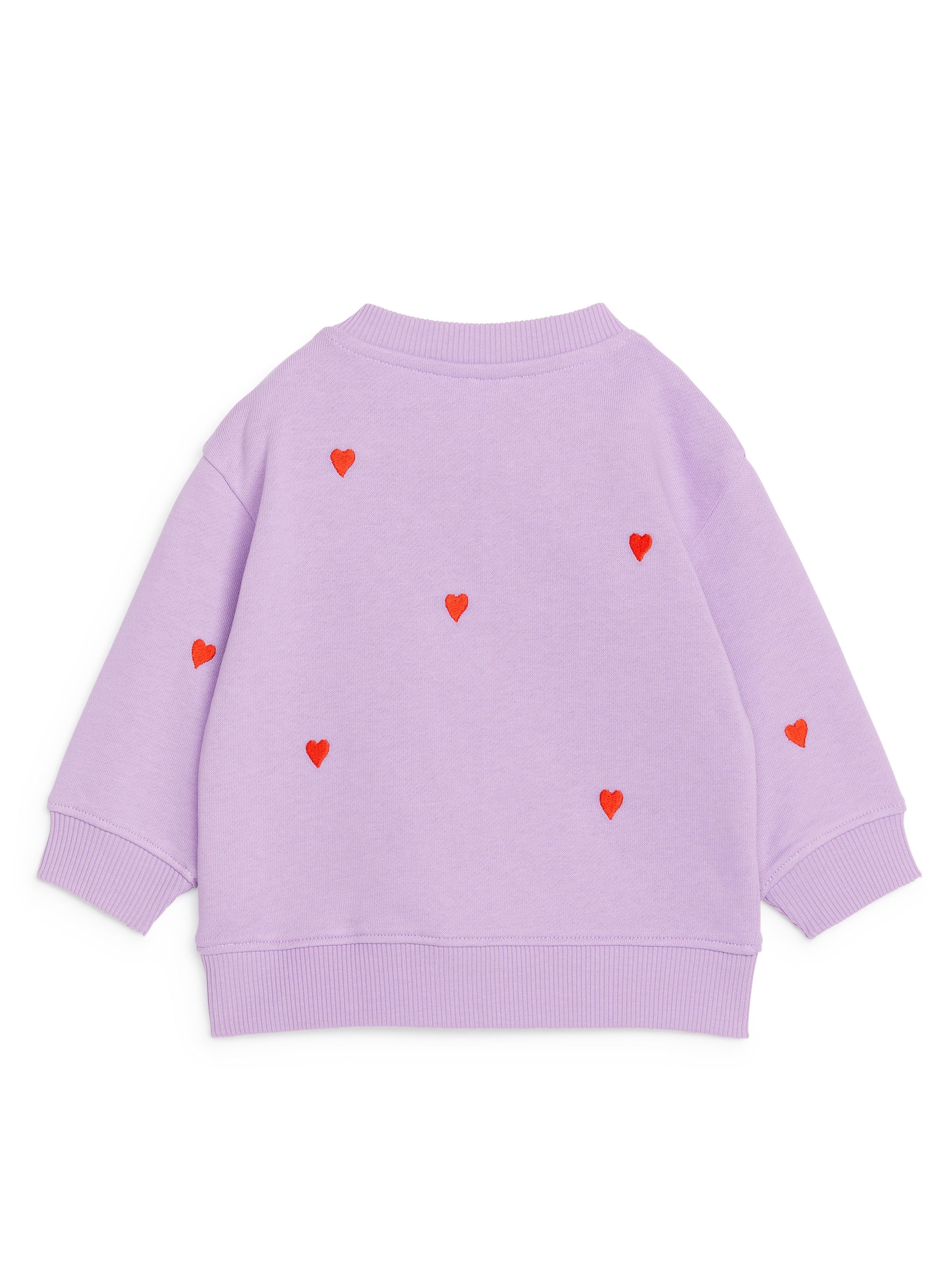 Embroidered Cotton Sweatshirt - Lilac/Hearts - Regular fit - Children - StillMedia/DescriptiveStillLife - 1