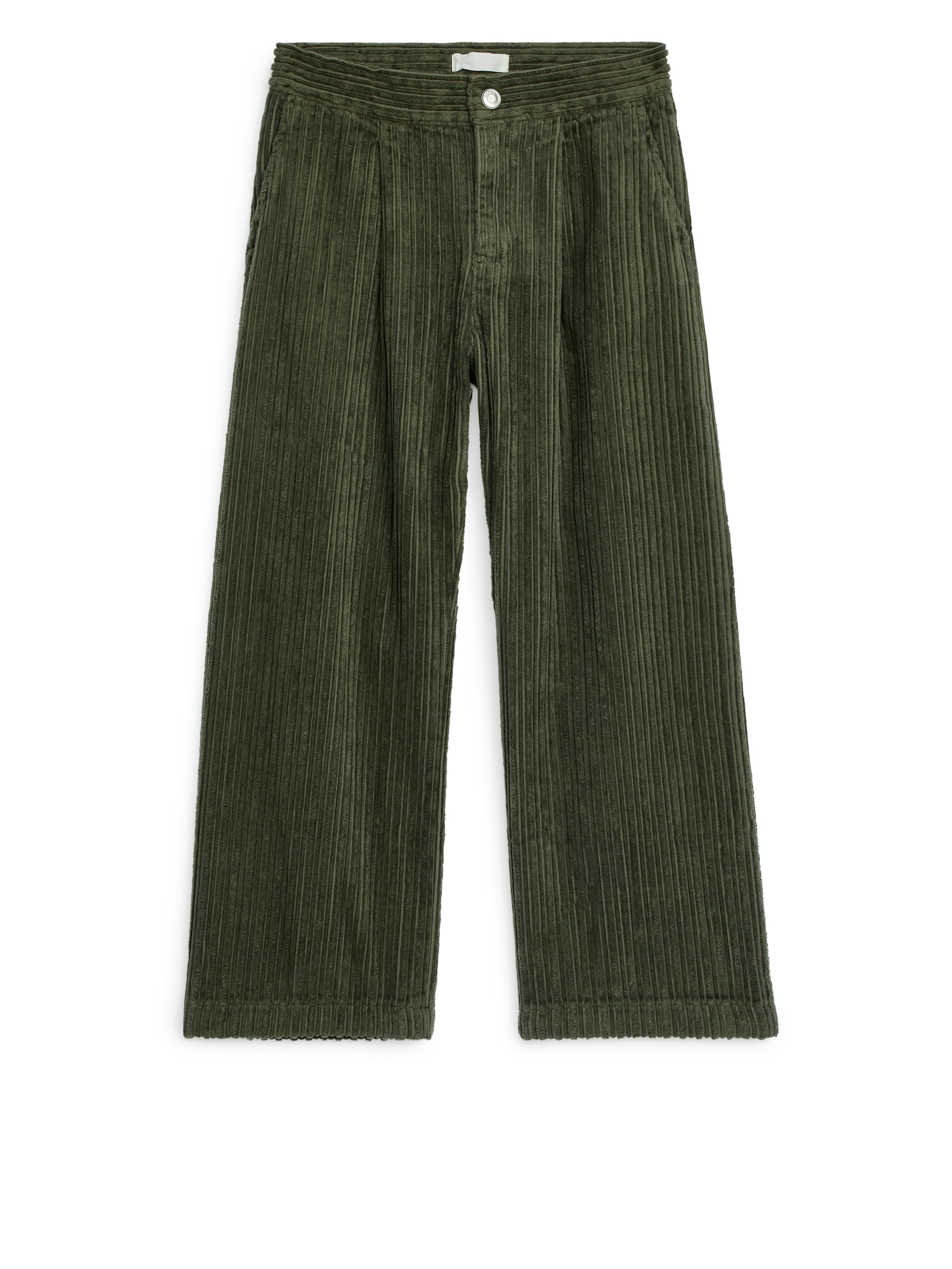 Zobacz większy obraz: Szerokie sztruksowe spodnie - Zielony khaki - Dziecko | H&M PL 1