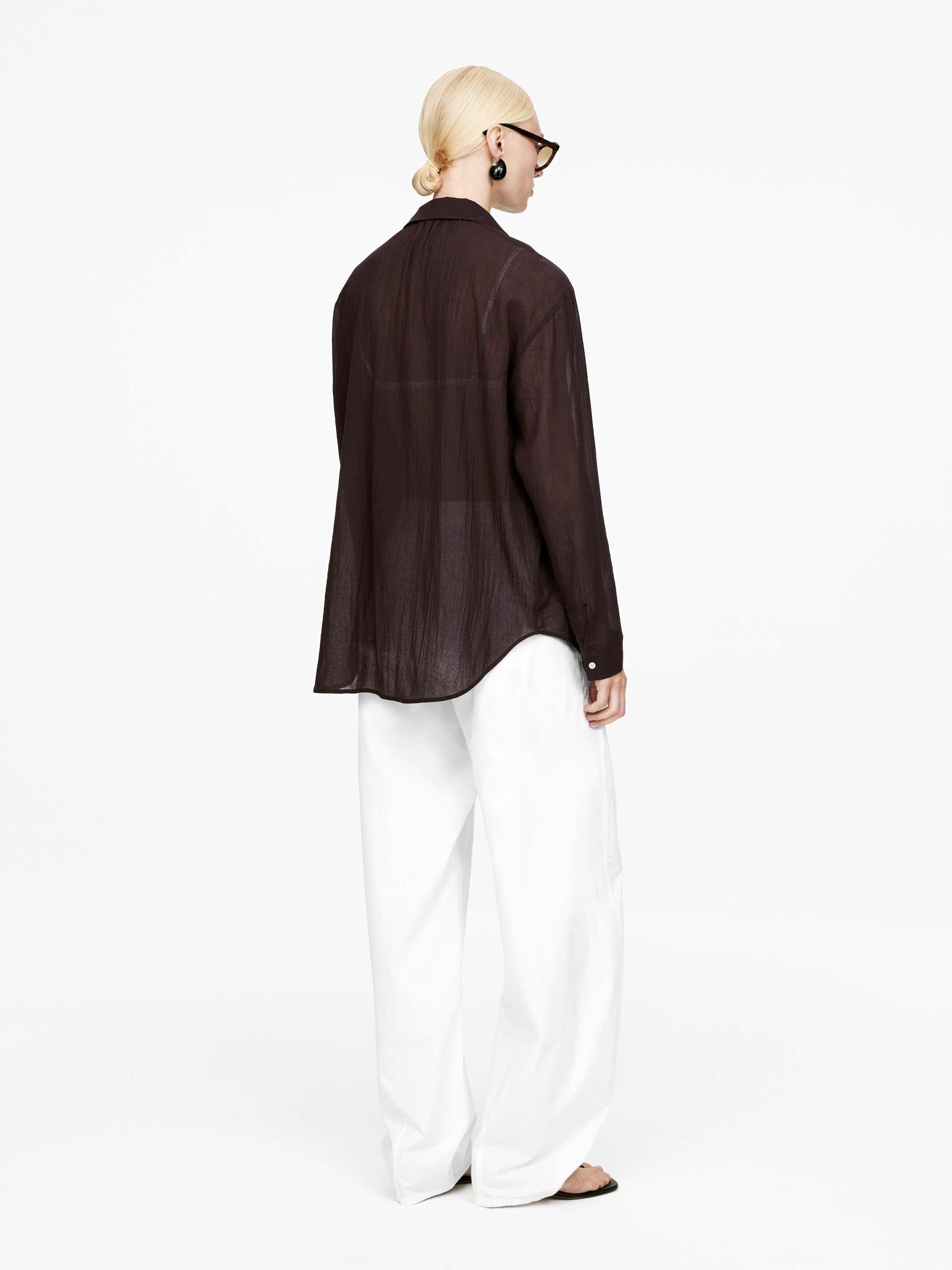 Zobrazit větší obrázek: Voálová košile - Bordó - ŽENY | H&M CZ 2