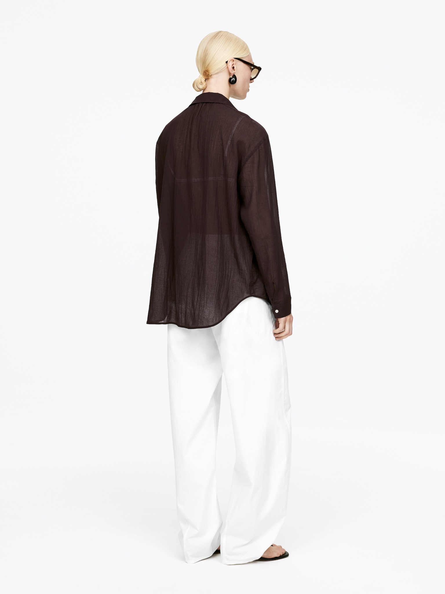 Chemise en voile - Bordeaux/Blanc - 5