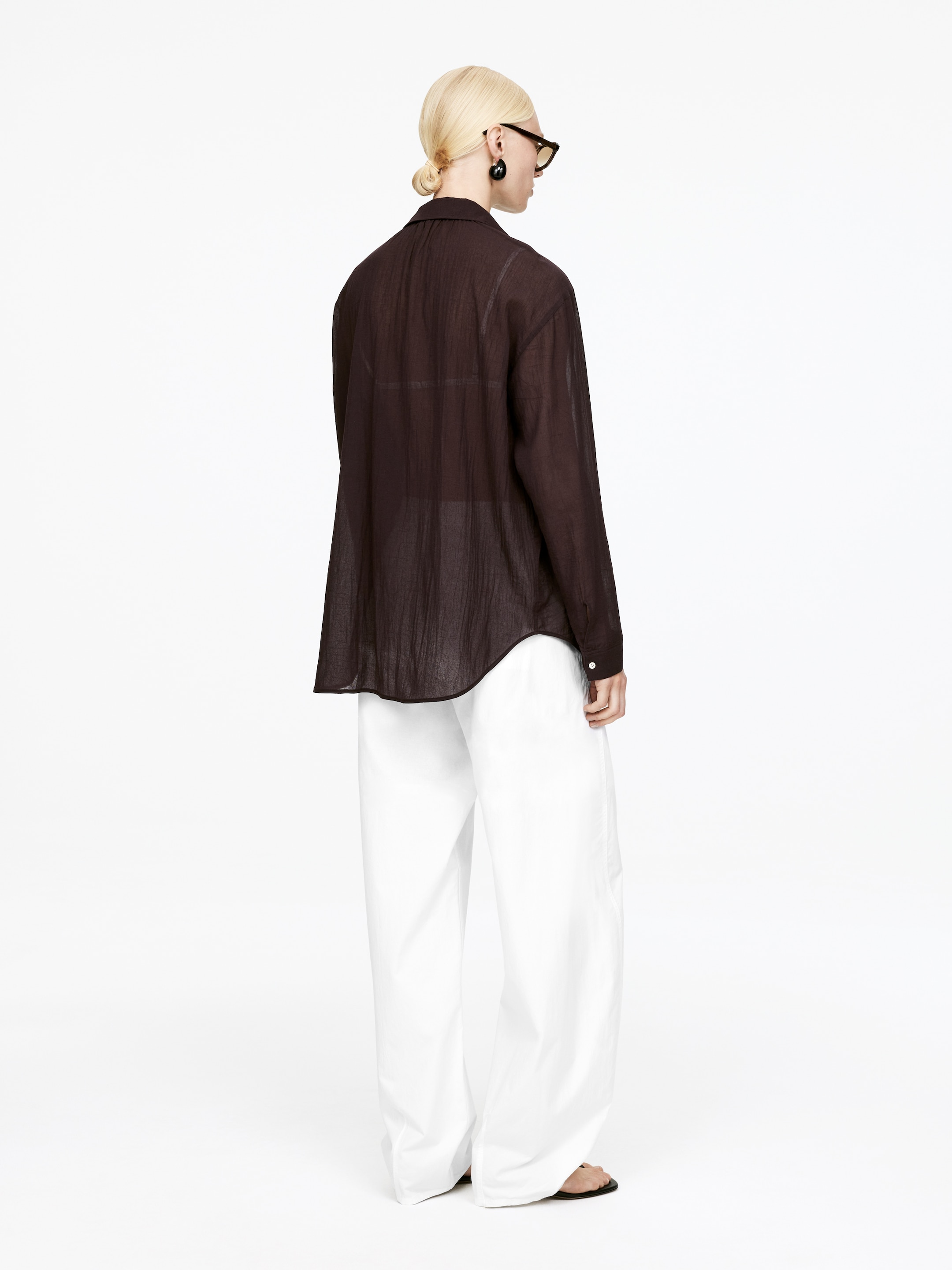 Agrandir l'image: Chemise en voile - Bordeaux - FEMME | H&M FR 2