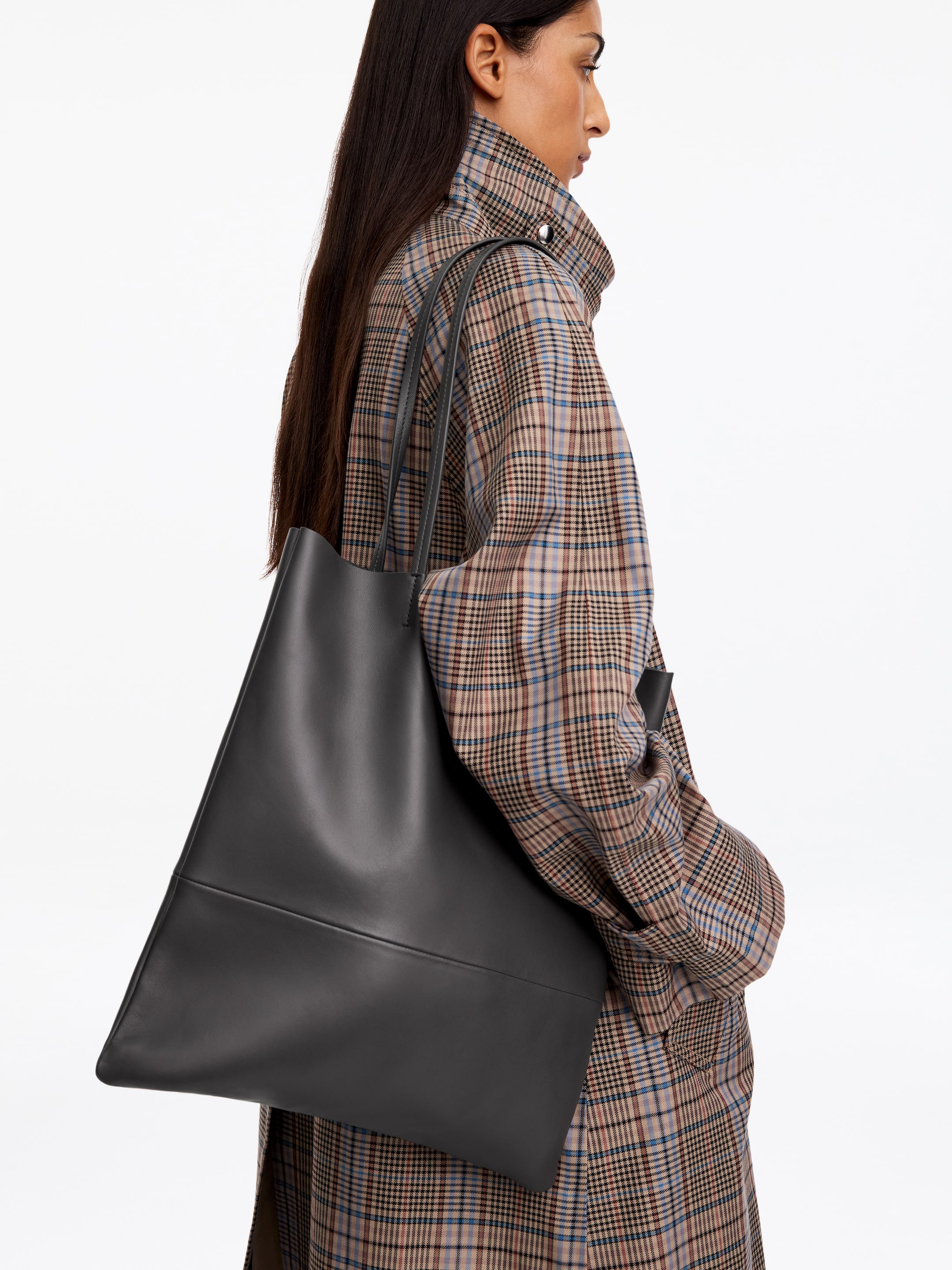 Tragetasche aus Leder-Grey-21022