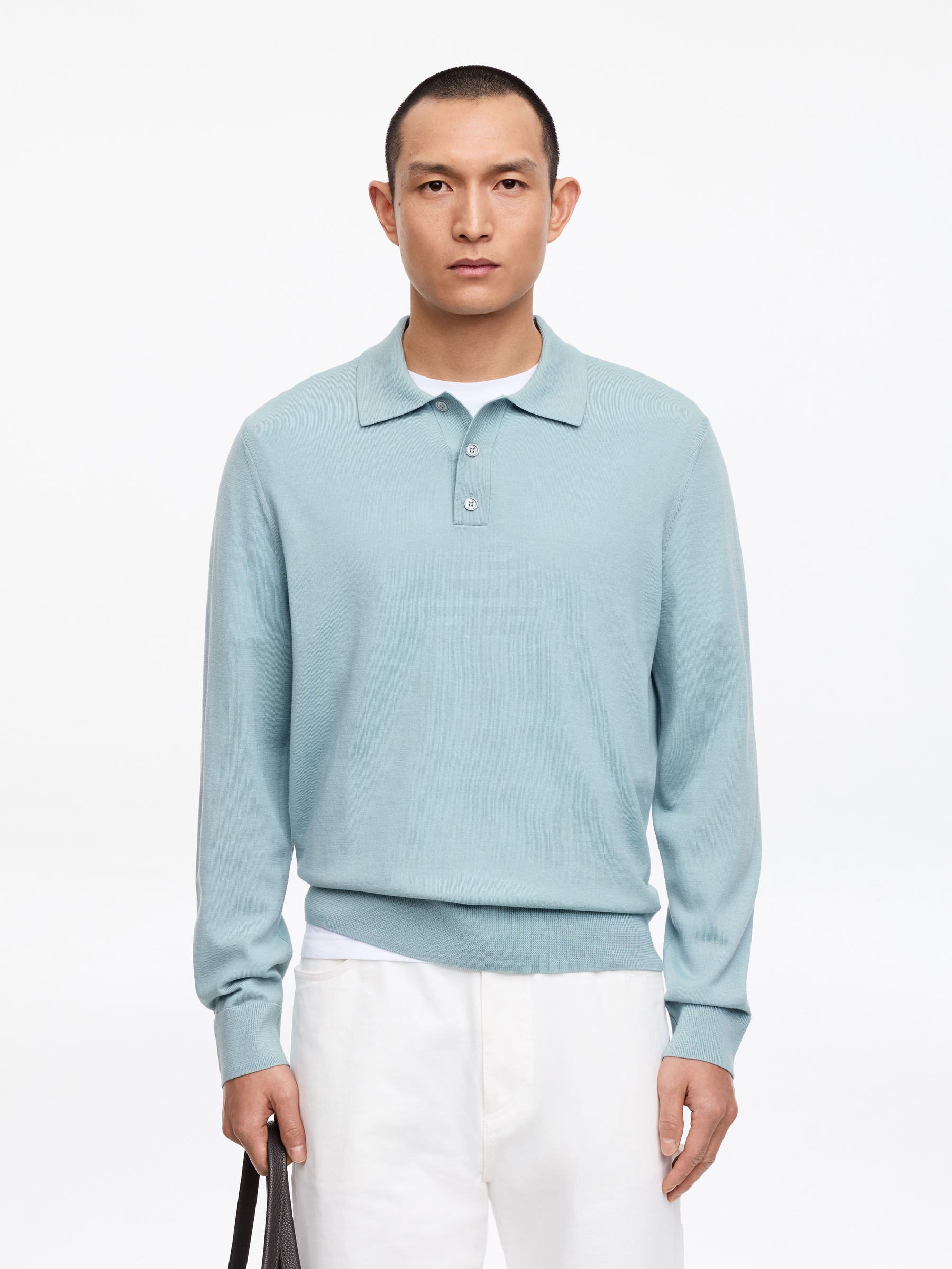 Merino Polo Jumper-#8A9AA4-18168