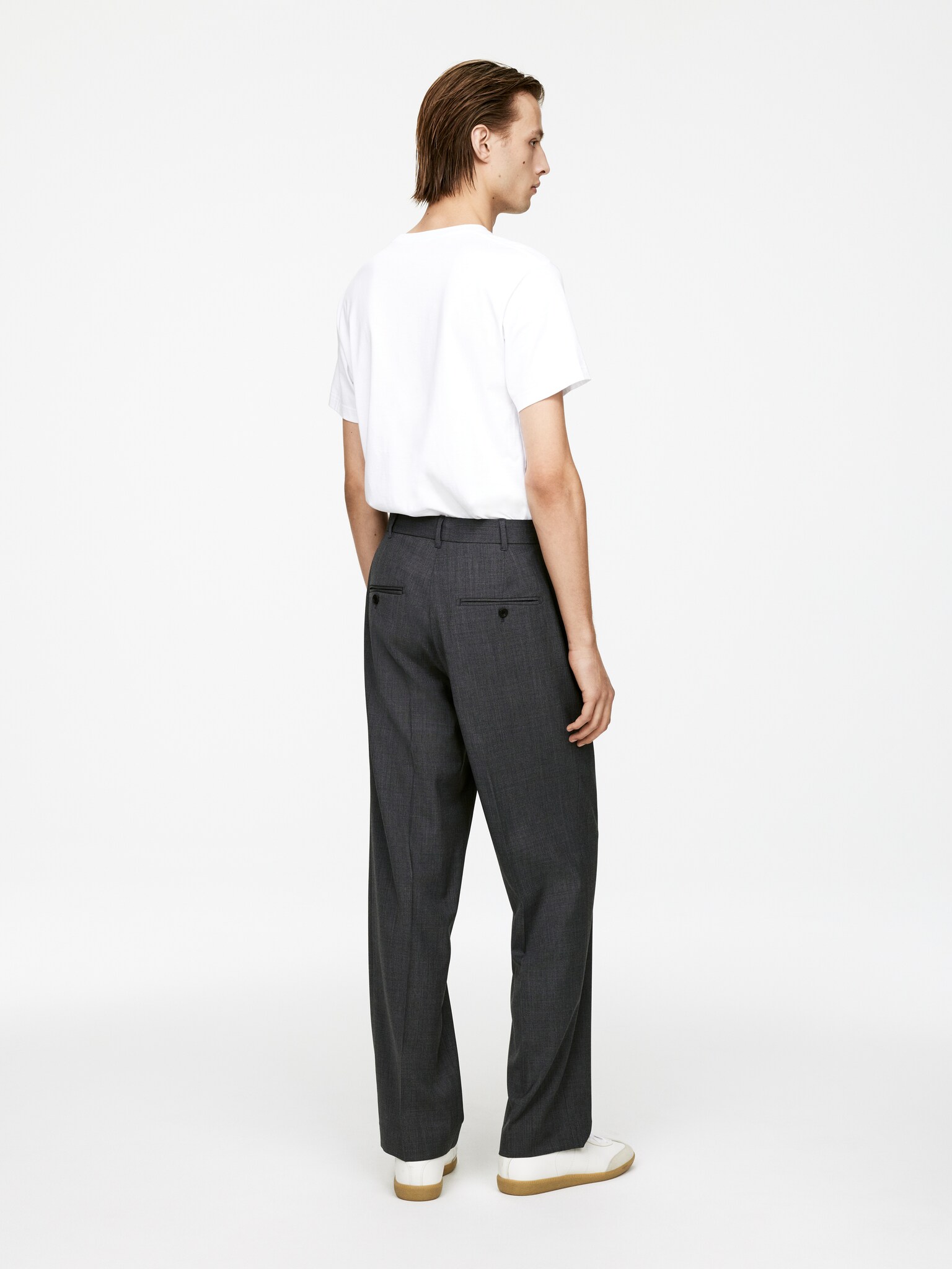 Pantalon habillé en laine - Gris chiné - 5