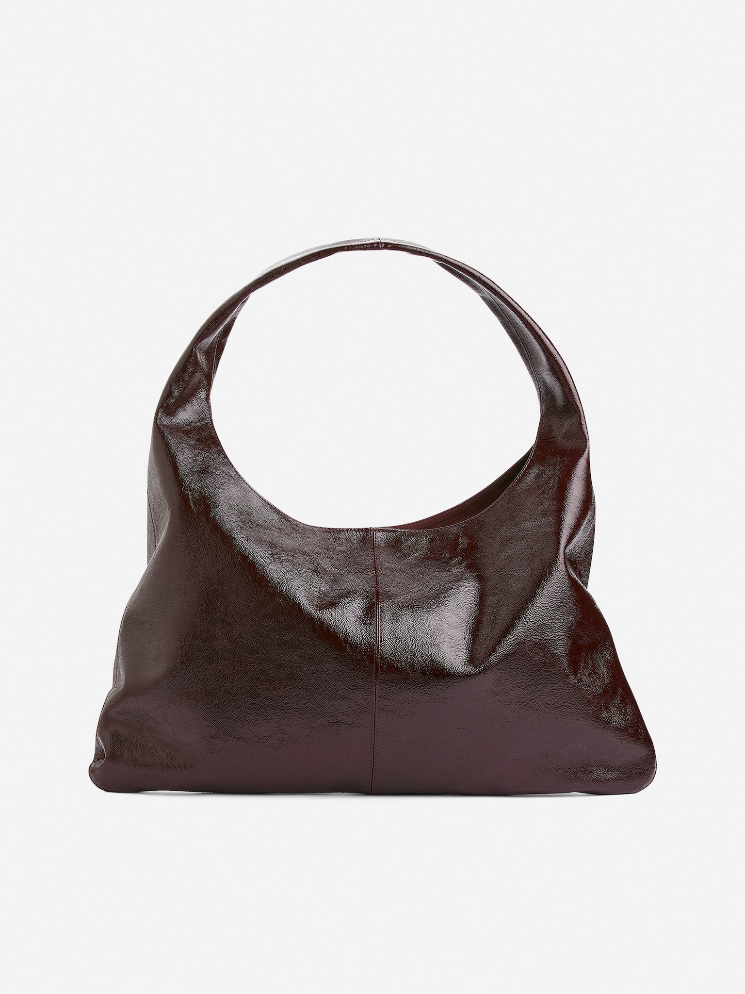 Sac en cuir brillant - Bordeaux - 1