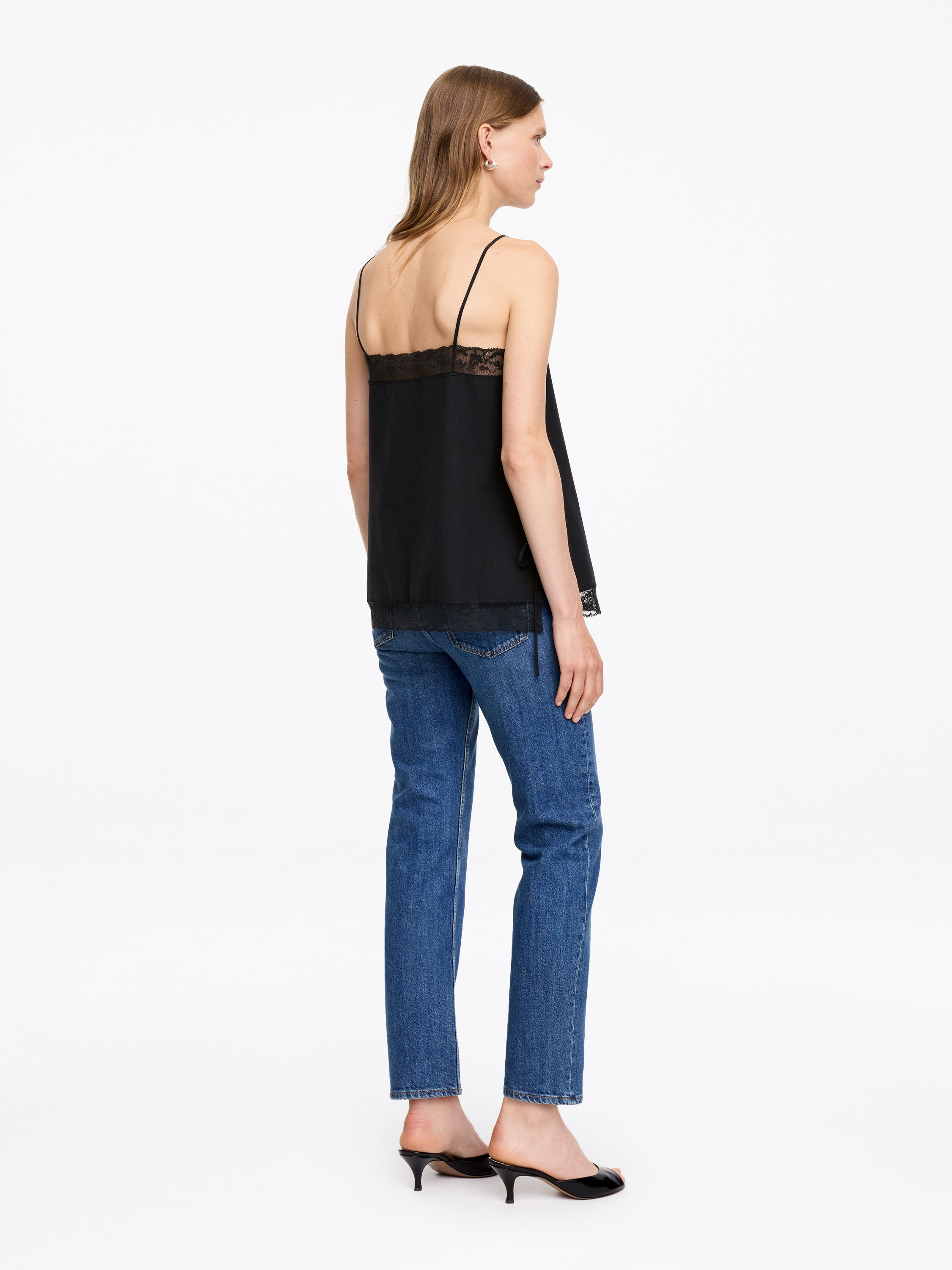 Lace-Trim Cotton Strap Top – Off White – Women – ARKET WW