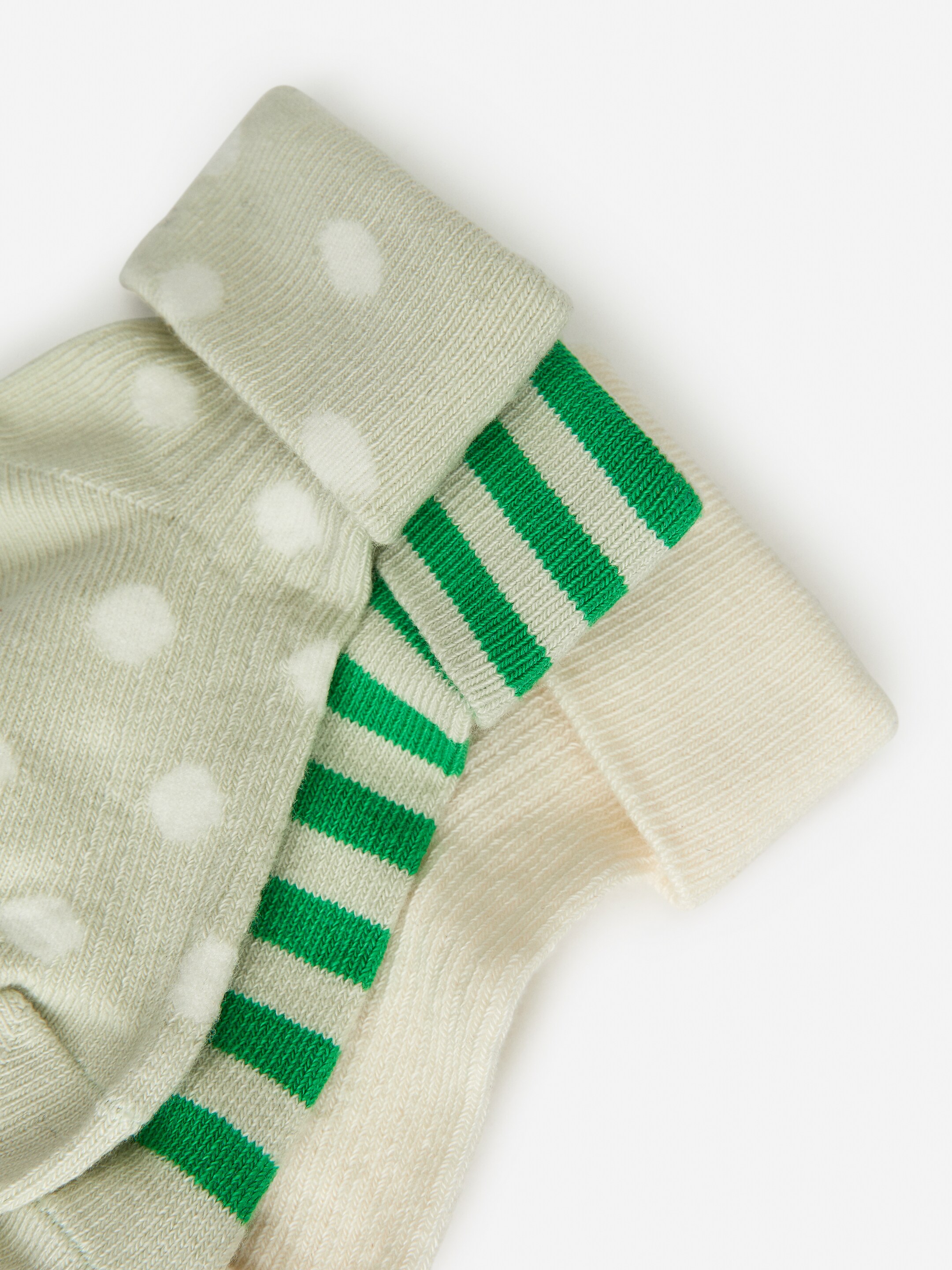 Rib Socks Set of 3 Pairs - Green/Beige - Children - StillMedia/DescriptiveDetail - 1