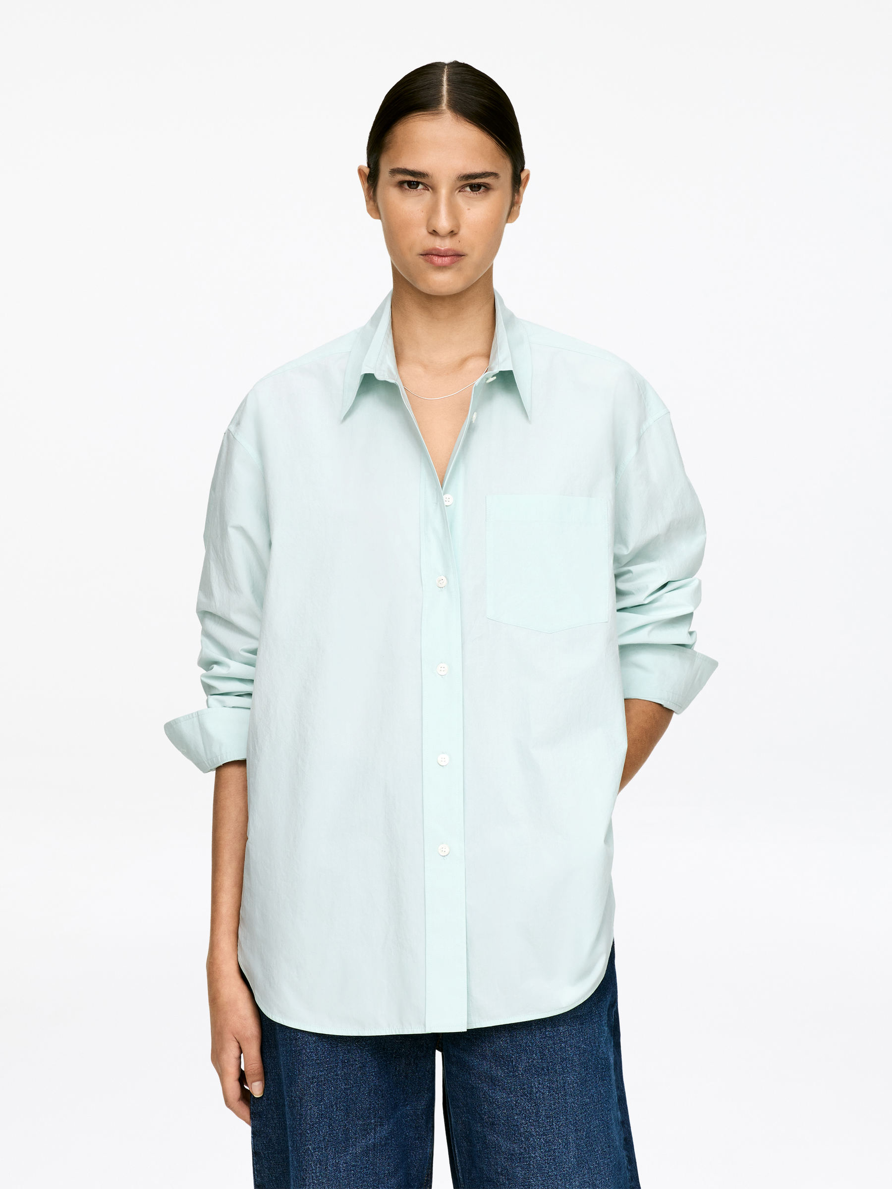 Cotton Shirt-#C5D8DB-17617