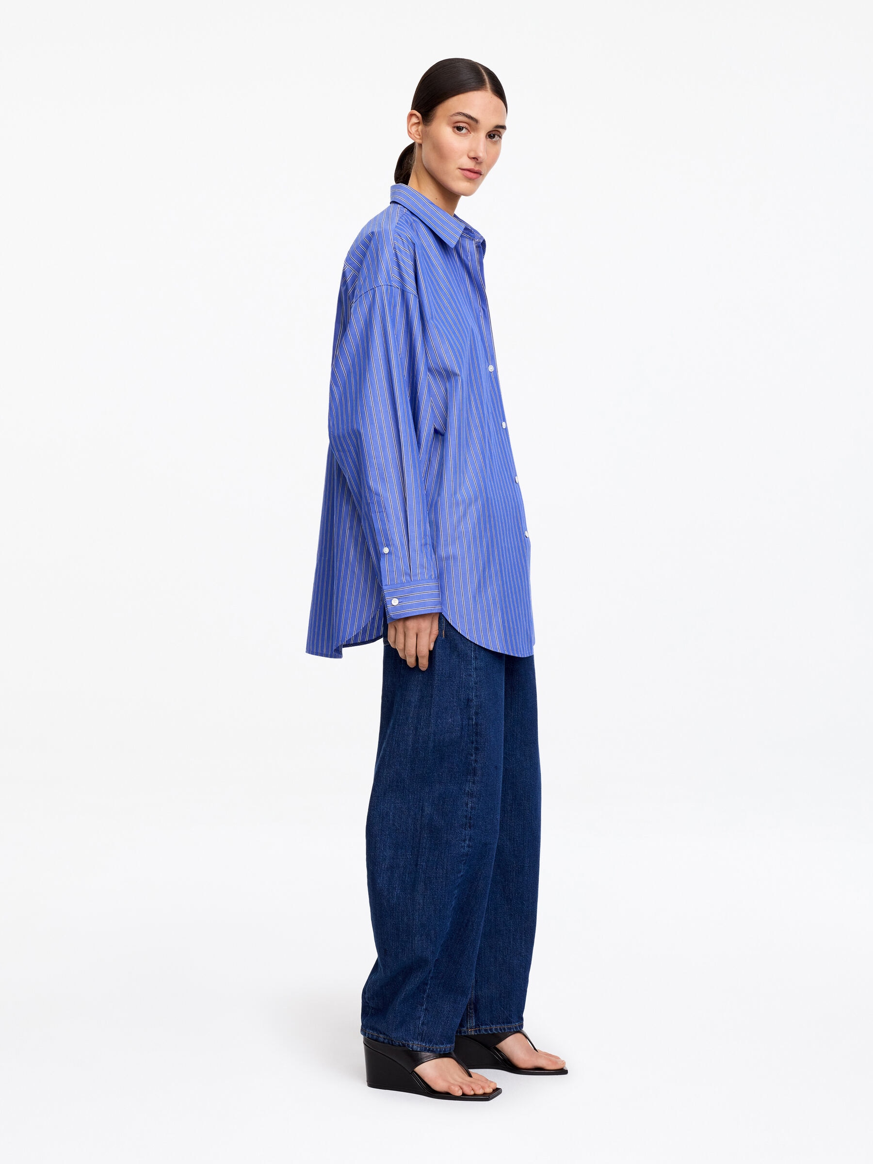 Oversized Shirt - Blue/Striped - Oversized - Women - StillMedia/Lookbook - 2