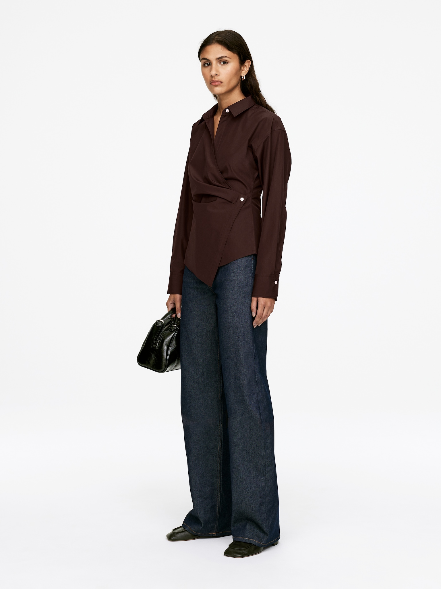 Chemise cache-cœur - Marron/Bleu/Rayé - 5