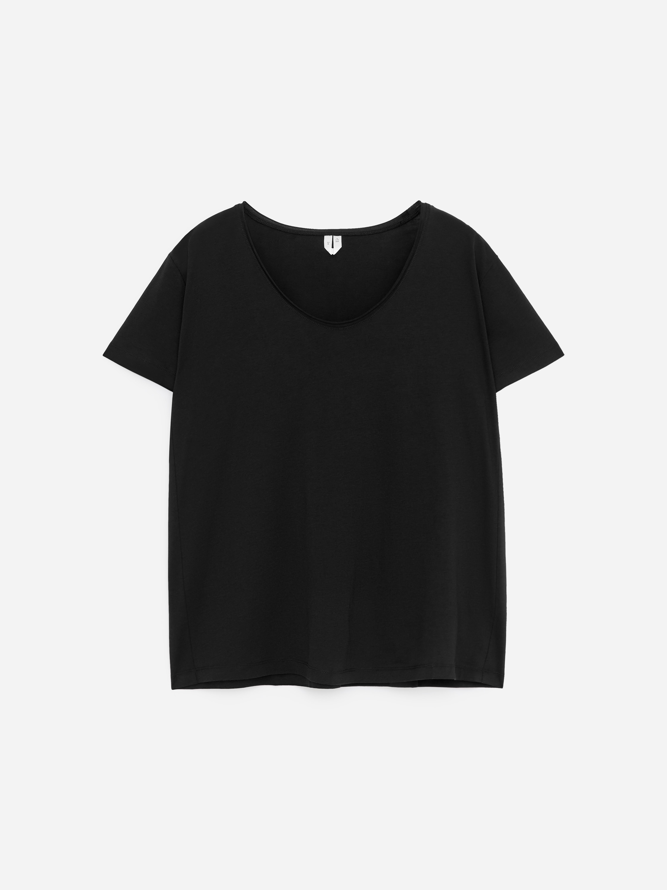 T-shirt con ampia scollatura - Nero/Talpa/Bianco