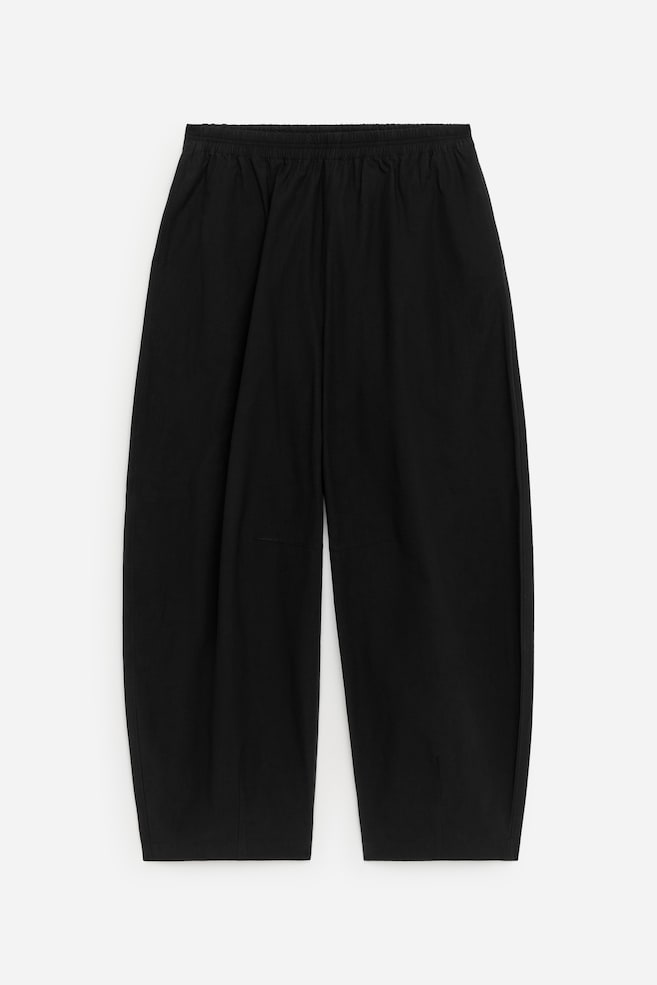 Bomuldsbukser med tøndeformede ben - Sort/Hvid/Mørkeblå/Beige/Mørkebrun - 1