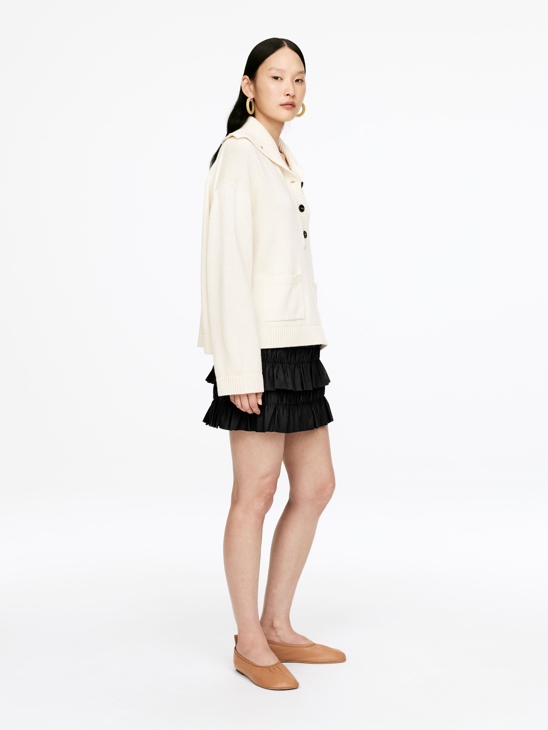 Frill Mini Skirt - Black - Slim fit - Women - StillMedia/Lookbook - 5