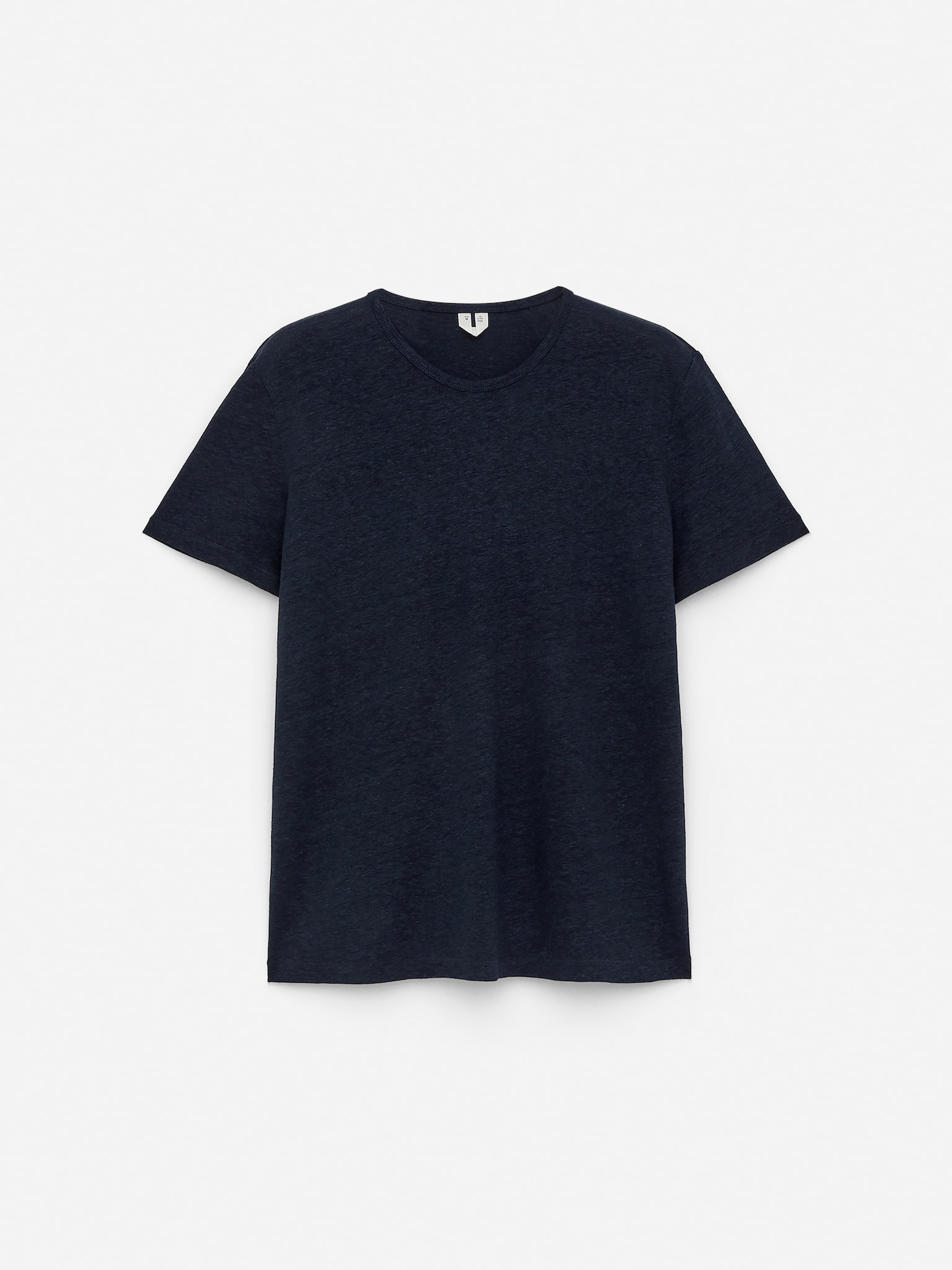 Linen-Blend T-Shirt - Dark Blue/White - 2