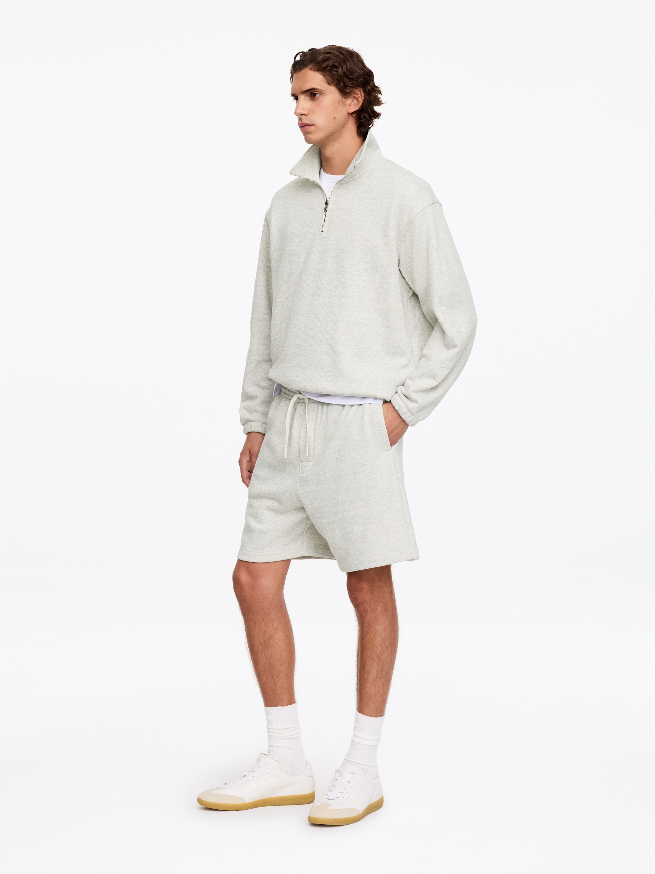 Lounge Shorts - Grey Melange - Relaxed fit - men - StillMedia/Lookbook - 5