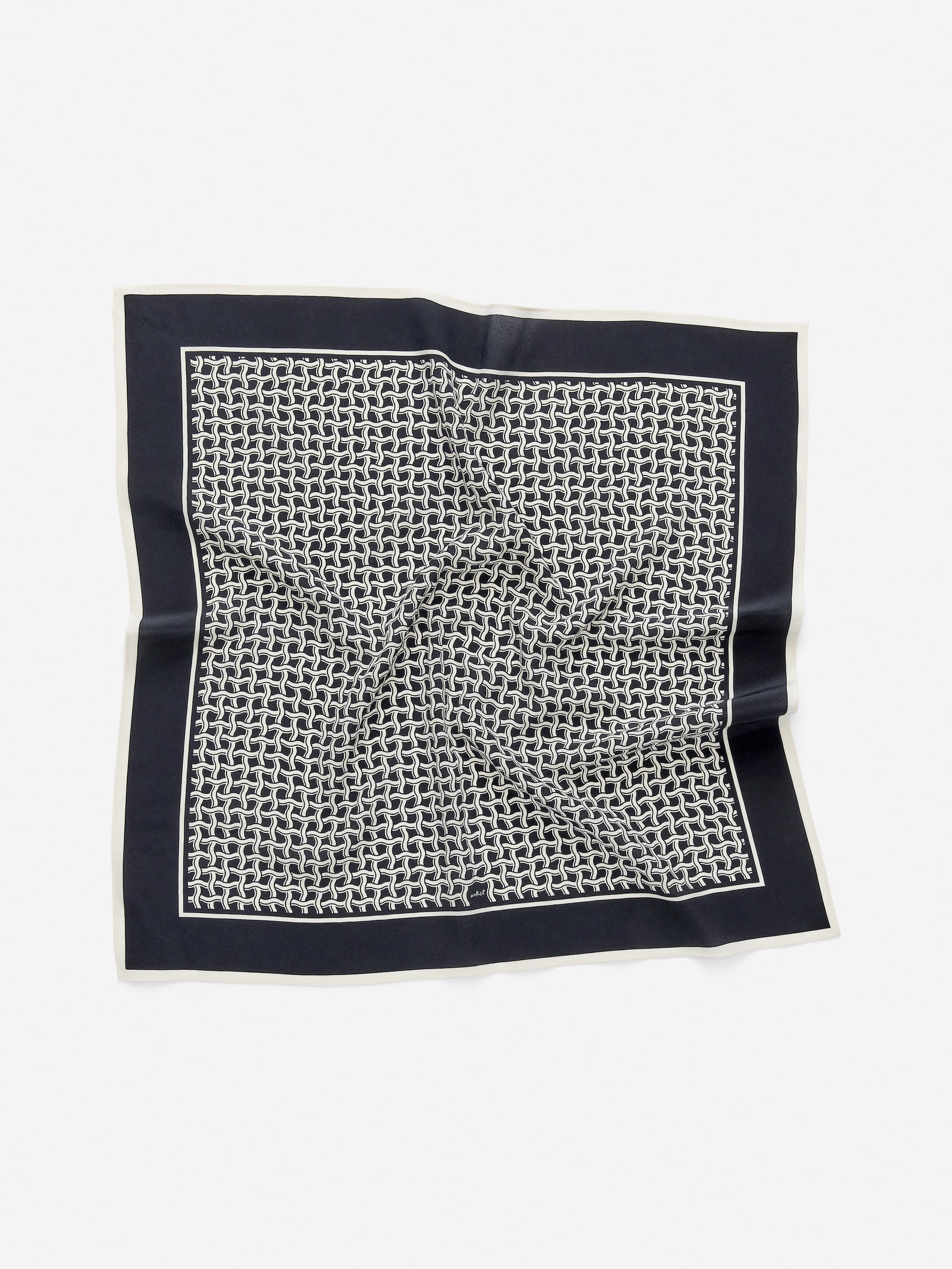 Foulard en soie imprimé - Bleu foncé/Blanc cassé - Femme - StillMedia/DescriptiveStillLife - 3