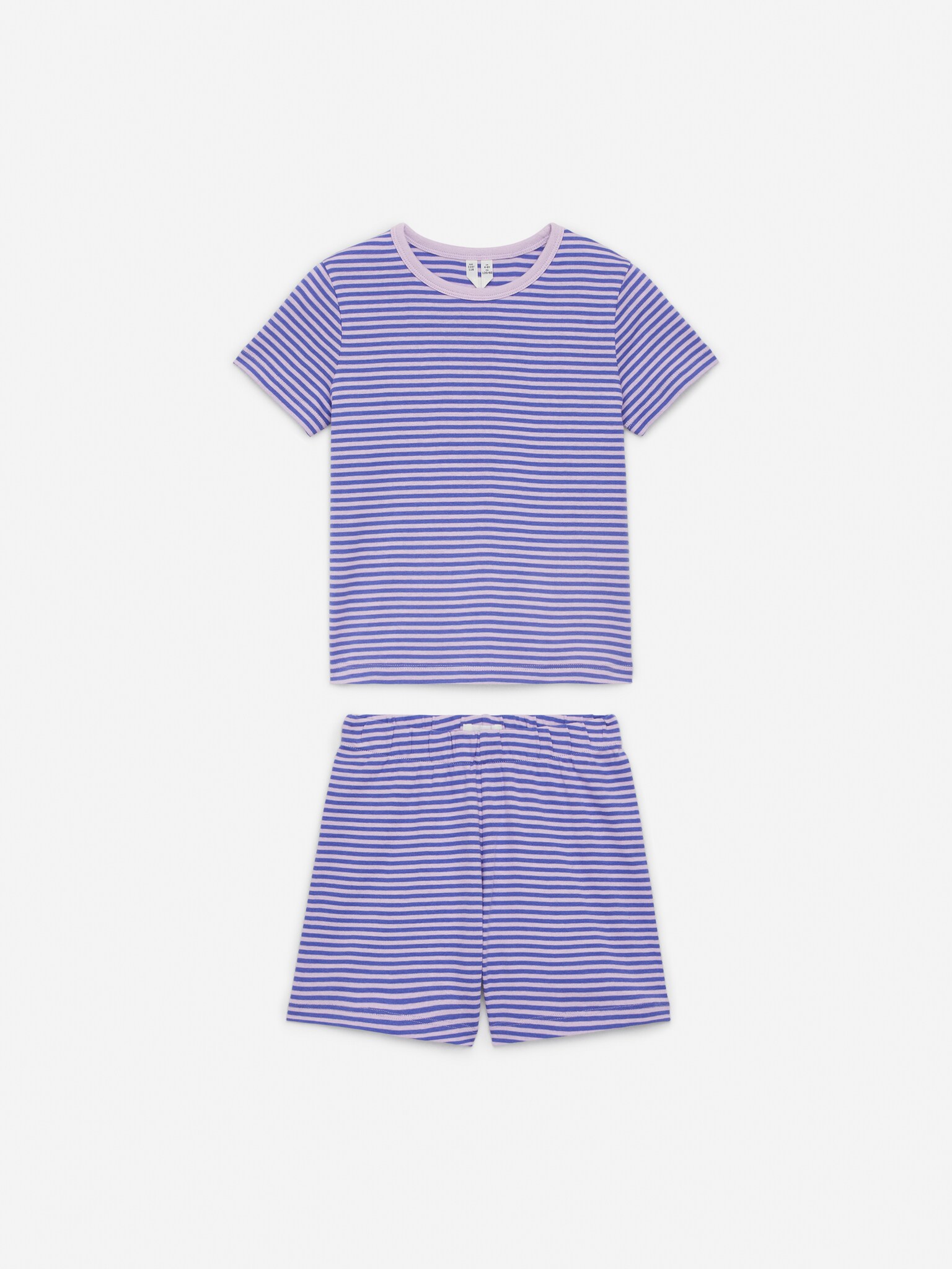 Zweiteiliger kurzer Pyjama aus Jersey - Flieder/Lila/Hellblau/Weiß/grün/gestreift/Blau/Weiß/Rosa/rote Herzen/Rosa/Punkte in Blau