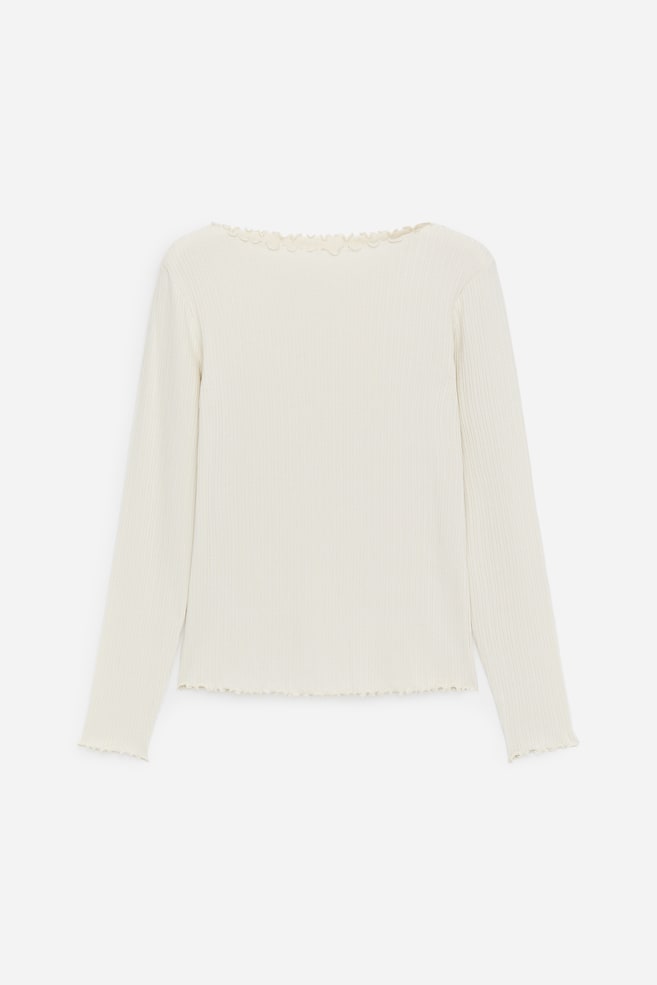 Maglia con scollo a barchetta - Bianco sporco/Nero - 1