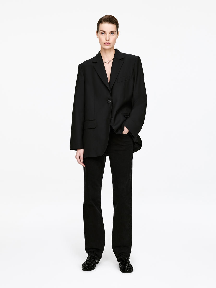 ARKET Women's  Hopsack Wool Blazer Black,  size 34