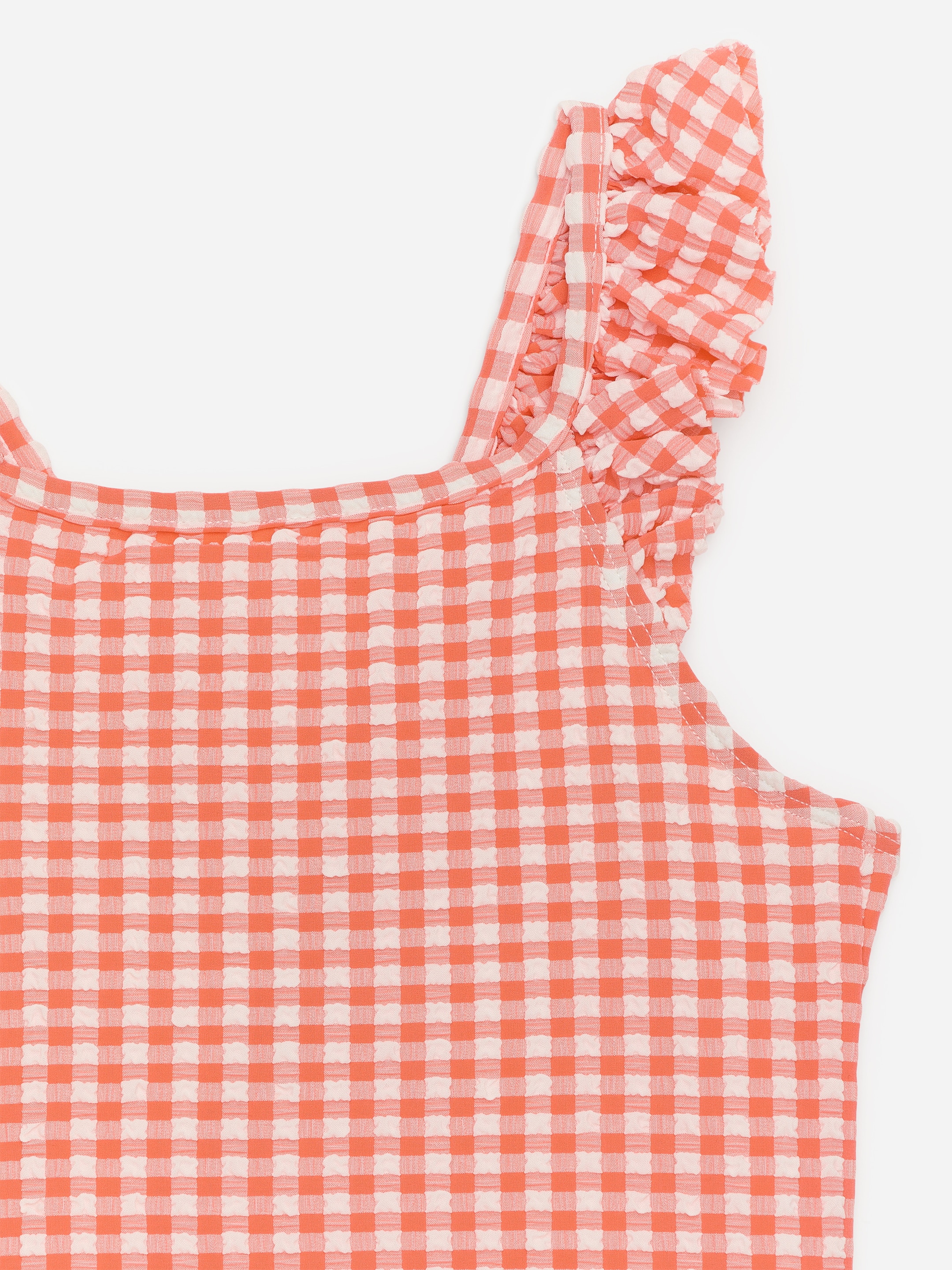 Seersucker Swimsuit - Coral/White - Regular fit - Children - StillMedia/DescriptiveDetail - 2