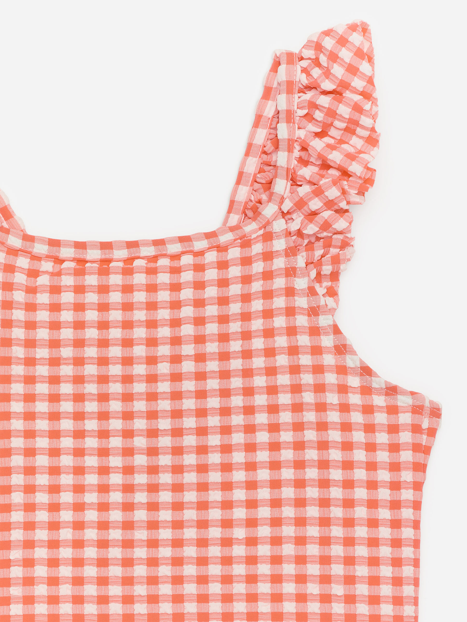 Badeanzug aus Seersucker - Korallenrot/Weiß - Regular Fit - Kinder - StillMedia/DescriptiveDetail - 2